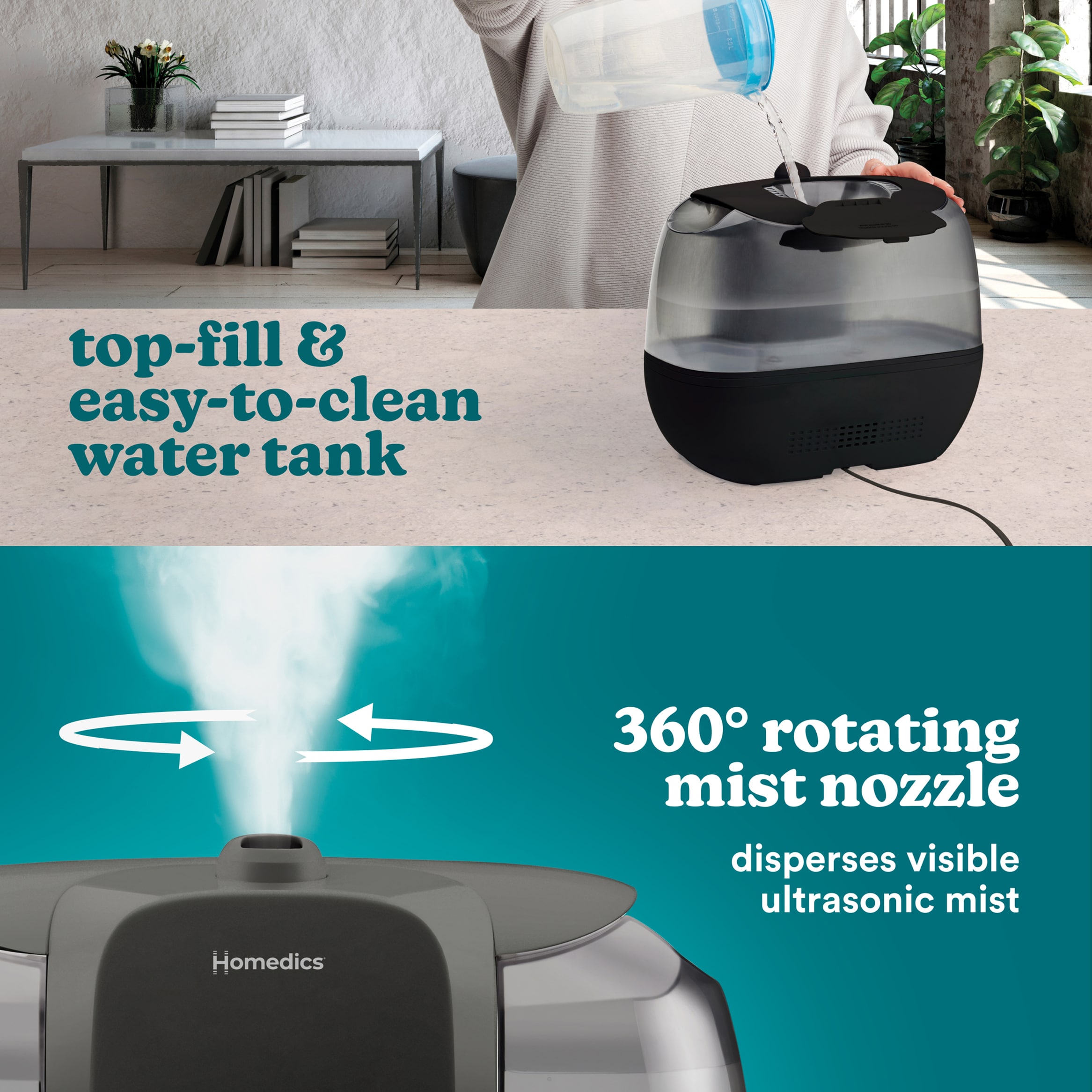 Homedics, high quality Cool Mist Ultrasonic, Easy Top Fill Humidifier