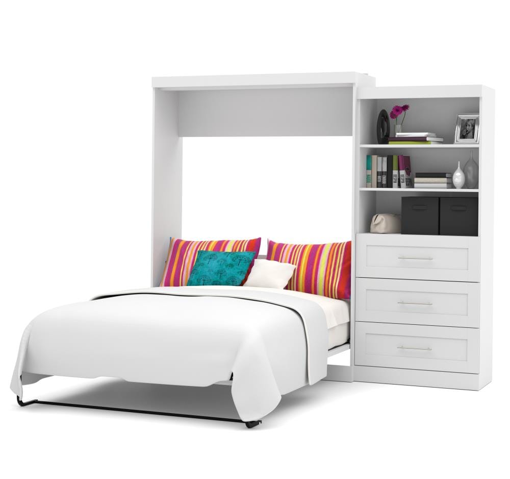 Bestar Pur White Queen Composite Murphy Bed in the Beds department at ...