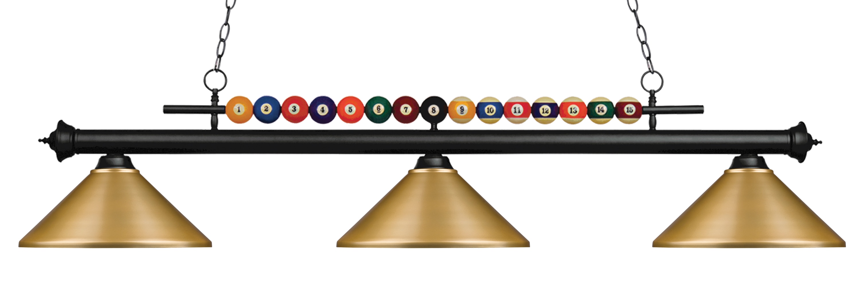 Z-Lite 170MB-MSG Shark Matte Black Incandescent Medium base (E-26) Pool Table Lighting