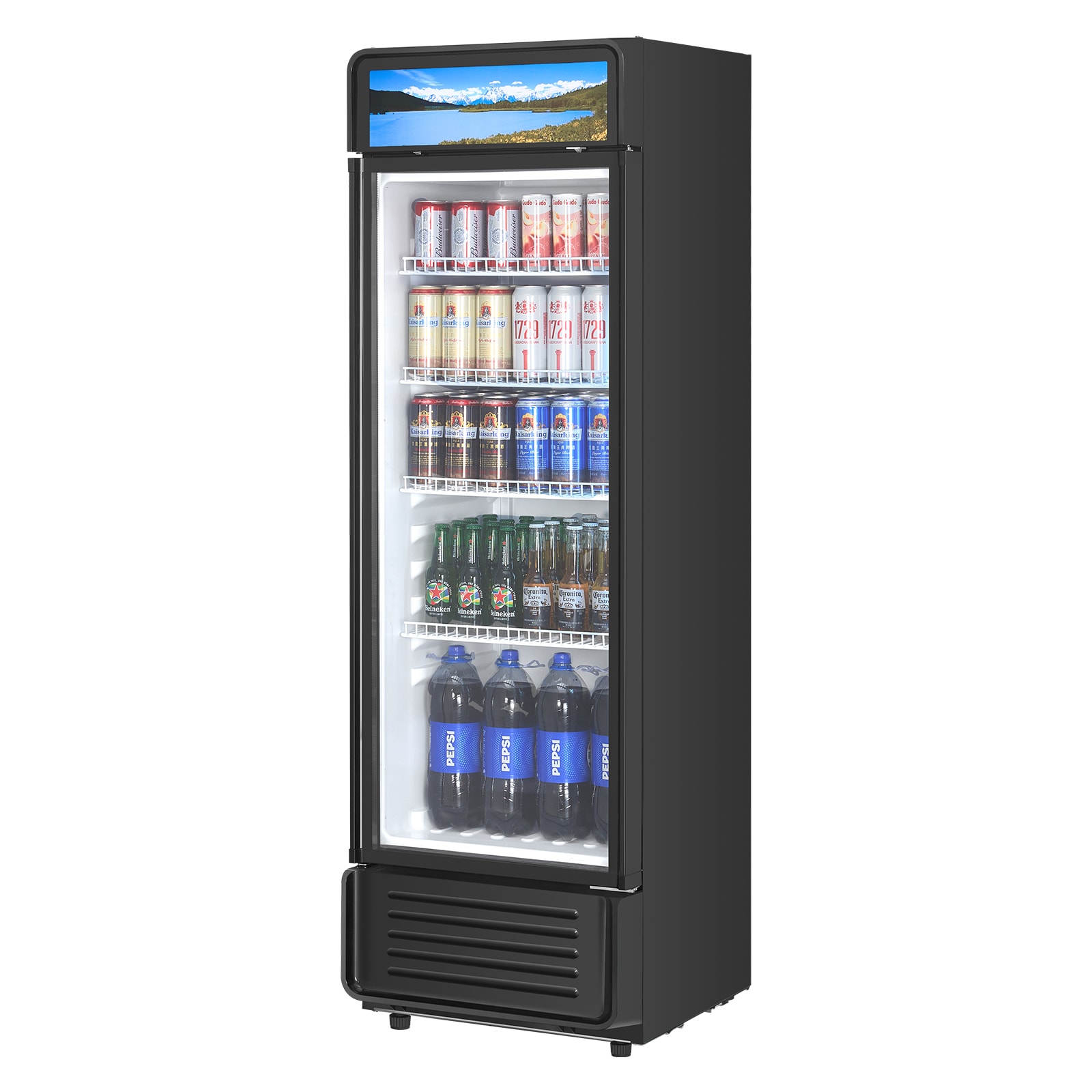 VEVOR BLZBXGL48110VWDTZV1 9.7-cu ft Commercial Refrigerators 1 Glass -Door Merchandiser ( Cold Plate Spray + HIPS )