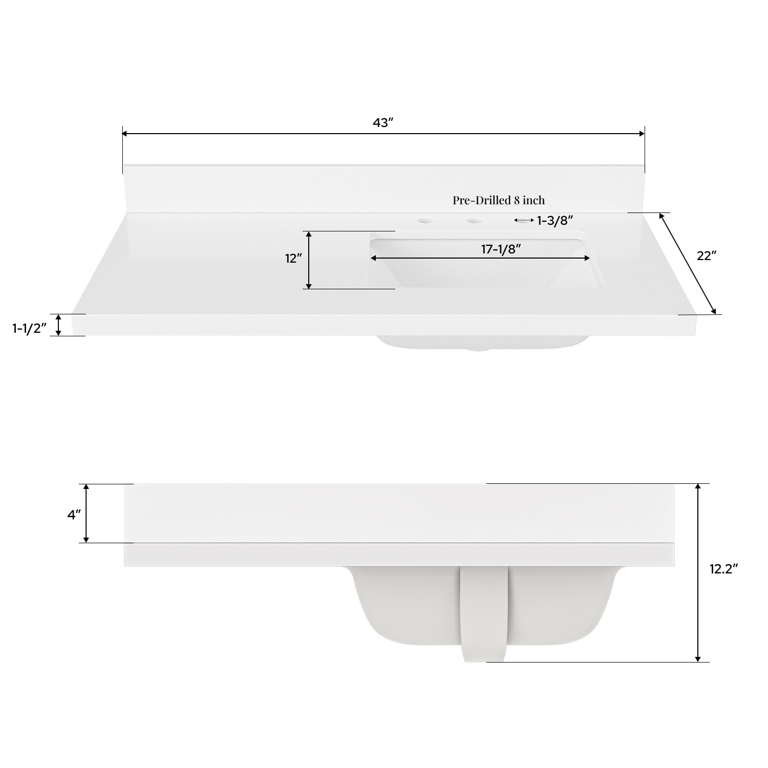ARIEL WQ-43R-CT-RS Vanity-Tops - View #6