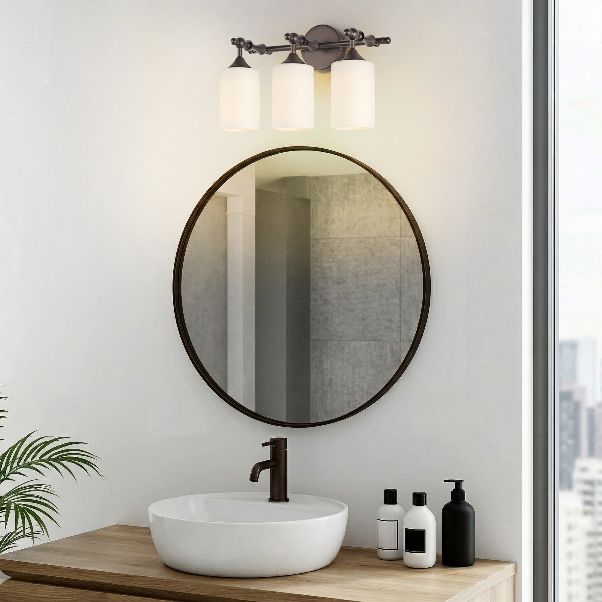 LTMATE JAZAVA 16.5-in 3 Light Oil-rubbed Bronze Modern/contemporary Bathroom Vanity light