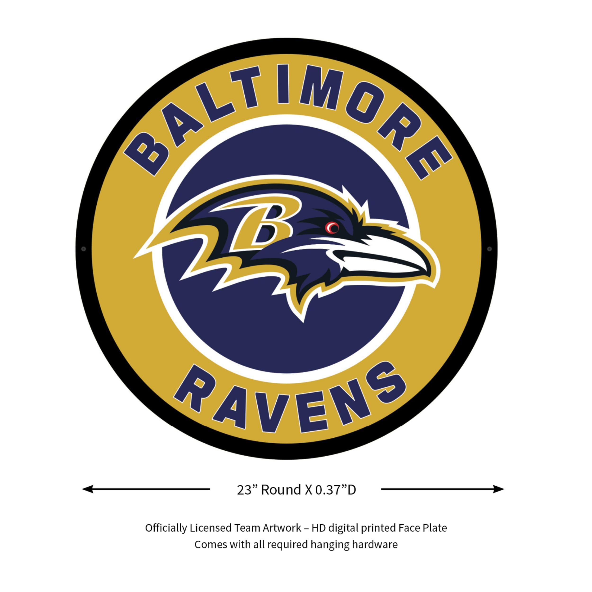 Evergreen Baltimore Ravens NFL Football Large Round Edgelite LED Decor ...