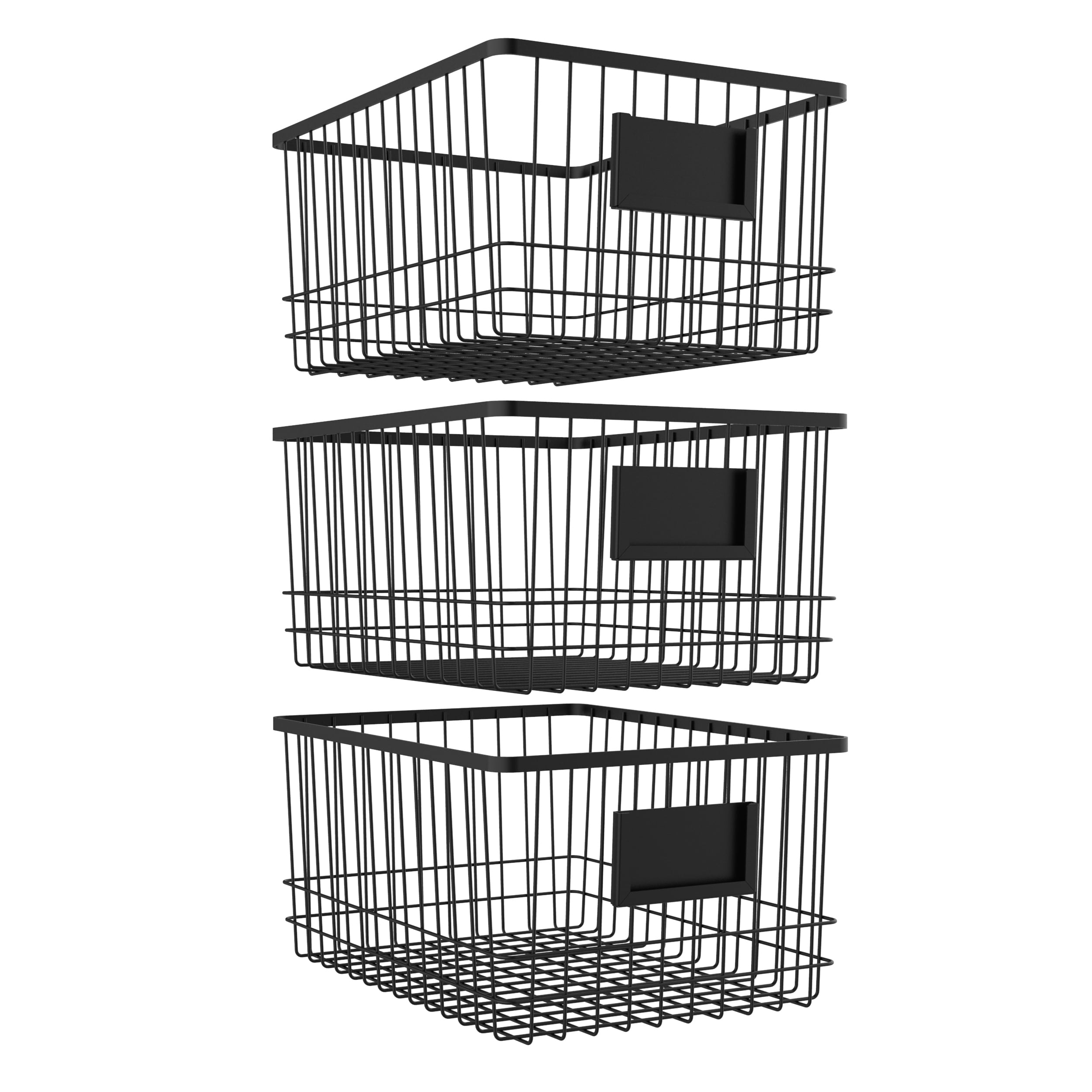 Oceanstar WBH1903 ( 9.09-in W x 6.1-in H x 12.13-in D ) Black Plastic metal Basket