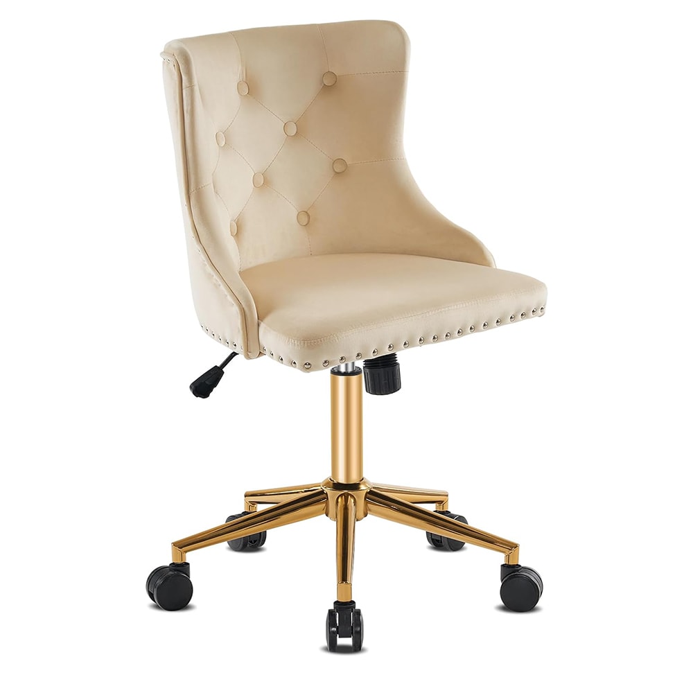 Winado LO1G52002928 Off-white Traditional Adjustable Height Swivel Upholstered Task Chair
