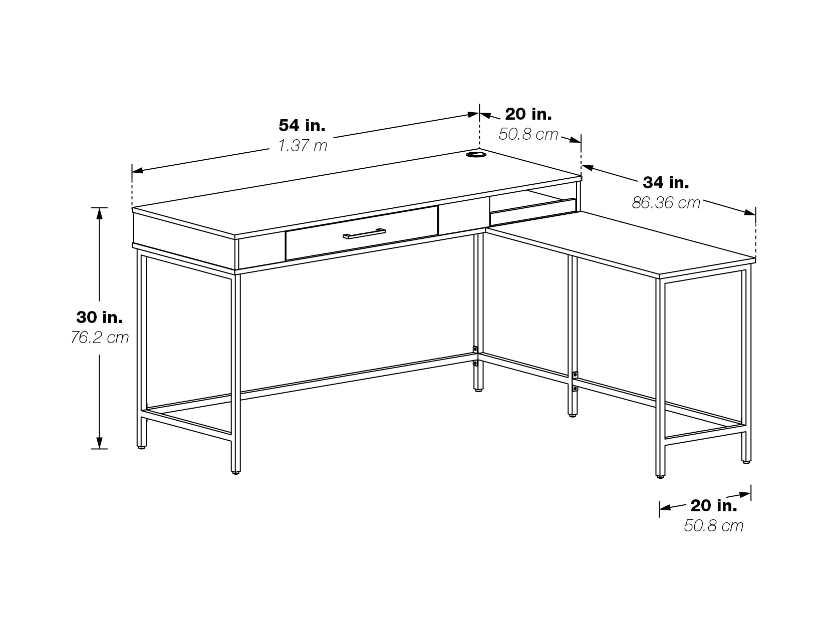 OSHOME MDRLD-BK desks - View #3