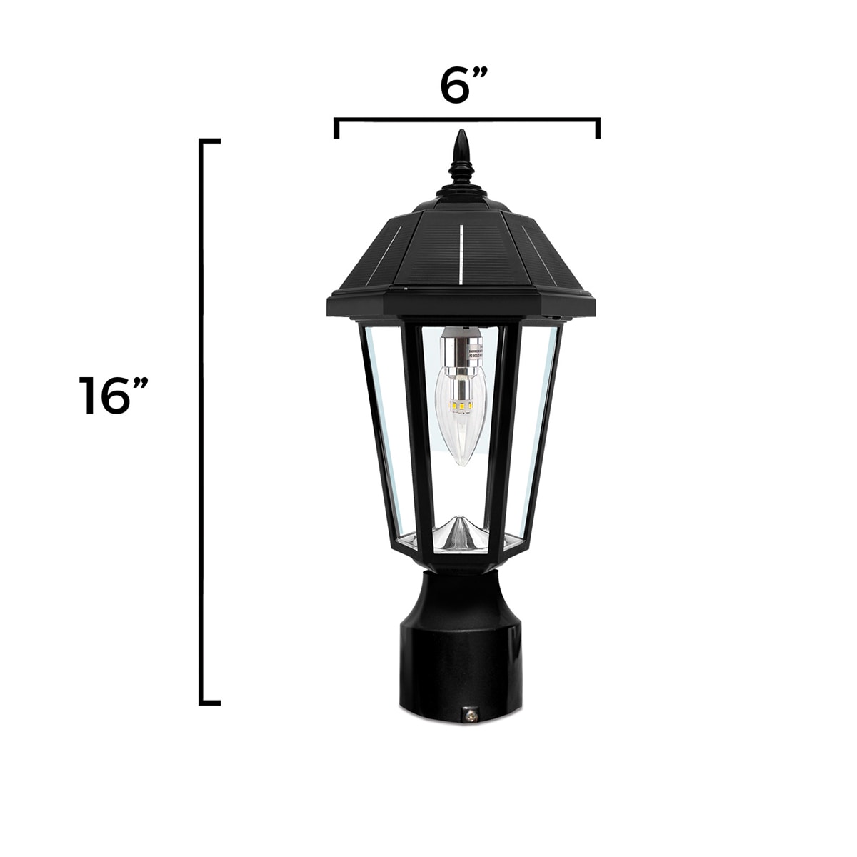 Topaz Black Aluminum Solar LED Outdoor Post Light