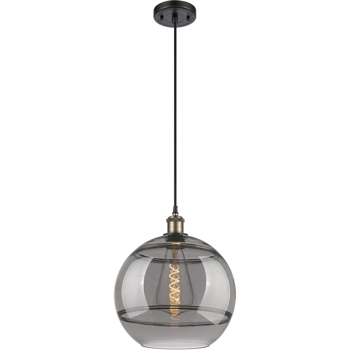 Innovations Lighting 516-1P-BAB-G556-12SM Ballston Rochester Mini Pendant Black Antique Brass