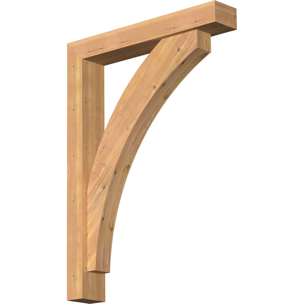 Ekena Millwork 1463960 Thorton Block Smooth Bracket with Offset Brace 5-1/2-in x 32-in x 44-in Western red cedar Brown Wood Standard bracket