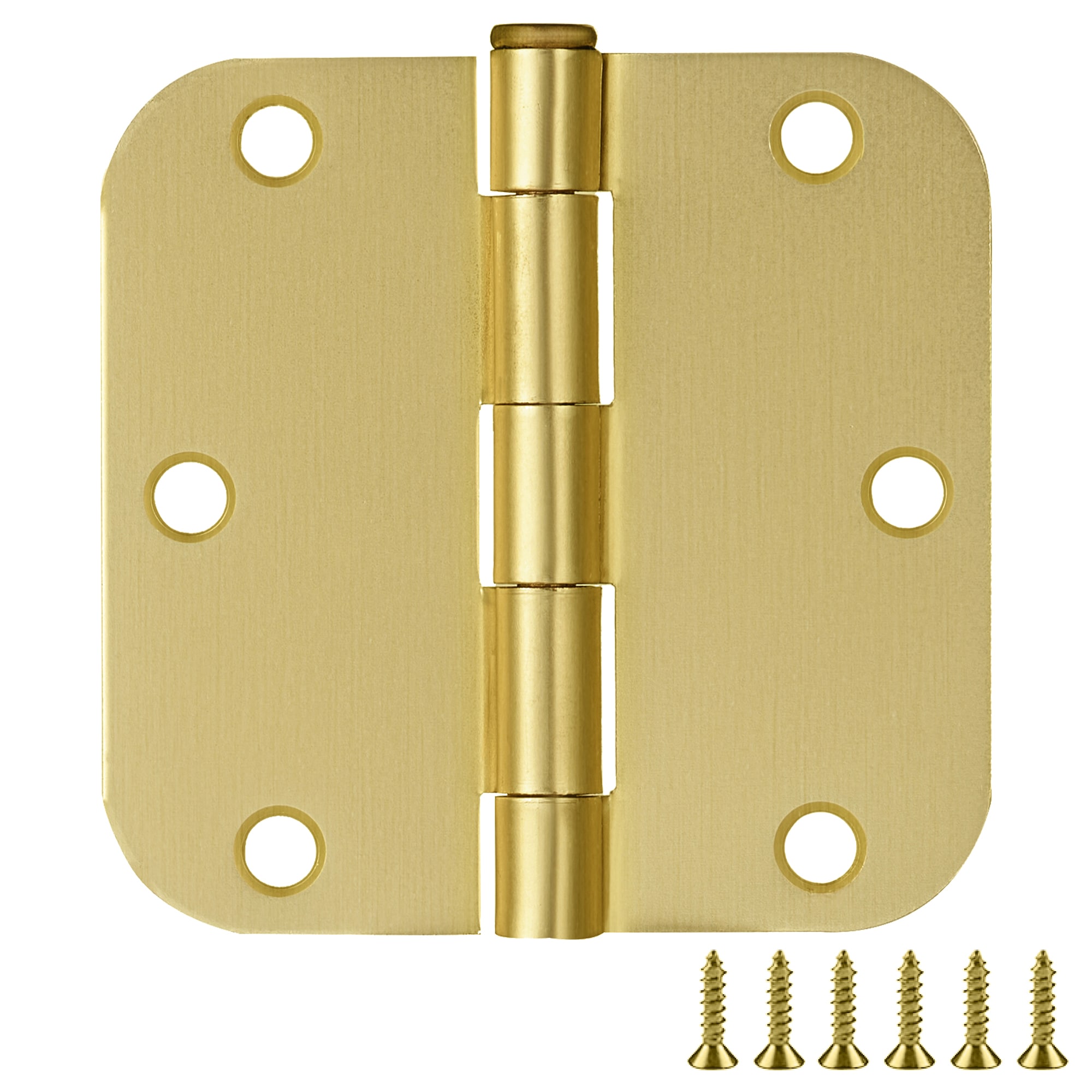 Design House 191130 3-1/2-in H x 5/8-in Radius Satin Brass Butterfly Interior/Exterior Door Hinge 9 -Pack