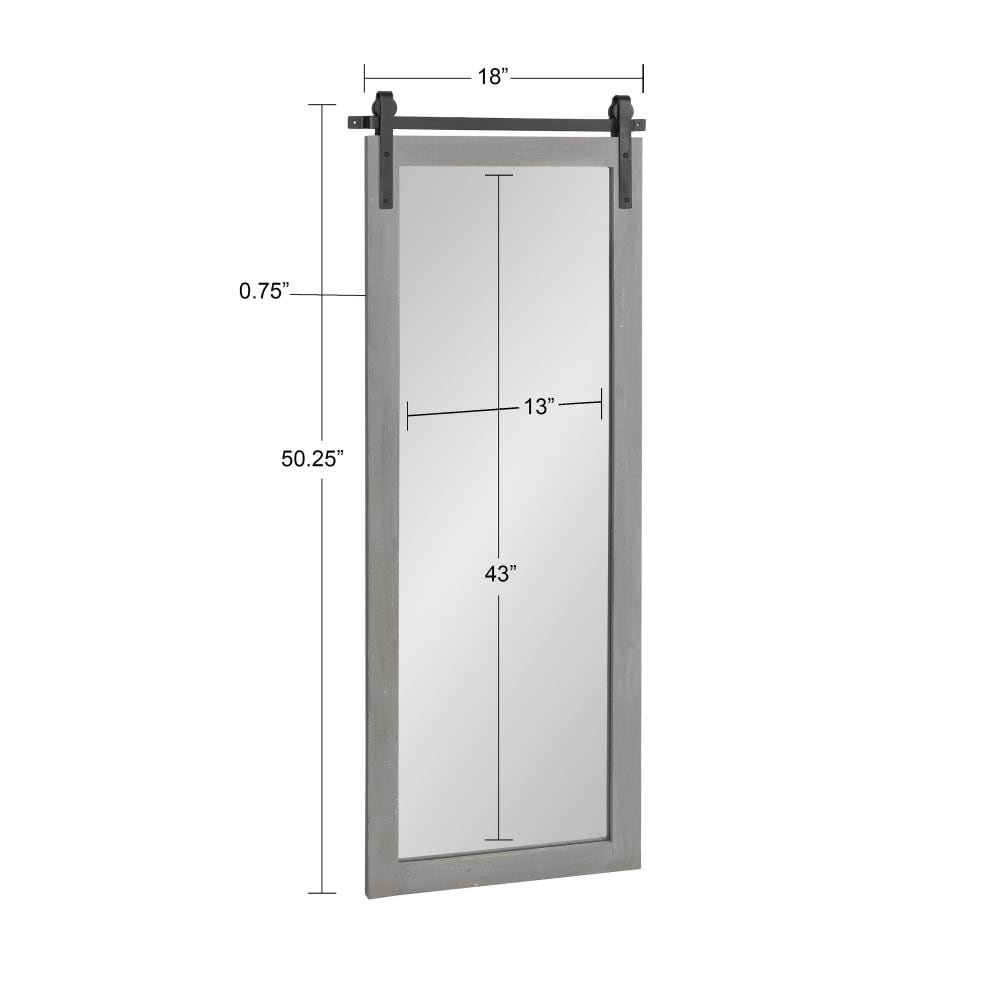 Cates Rustic Full-Length Barn Door-Inspired Wood Mirror, 55" x 22"