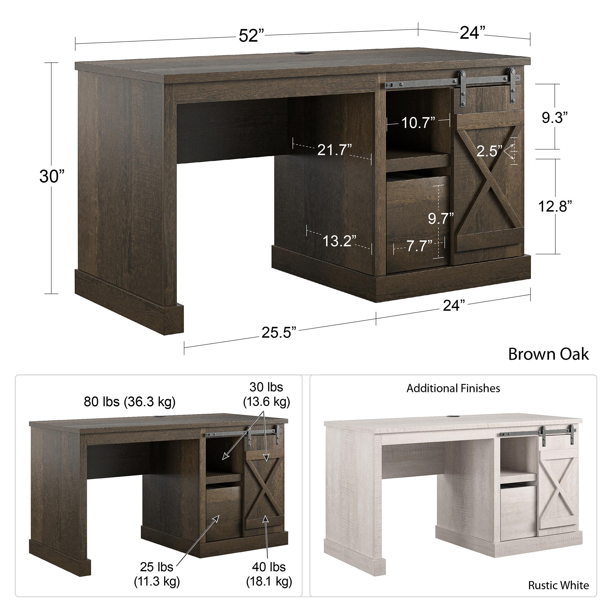 Ameriwood Home Knox County 51.9-in Off-white Modern/Contemporary ...