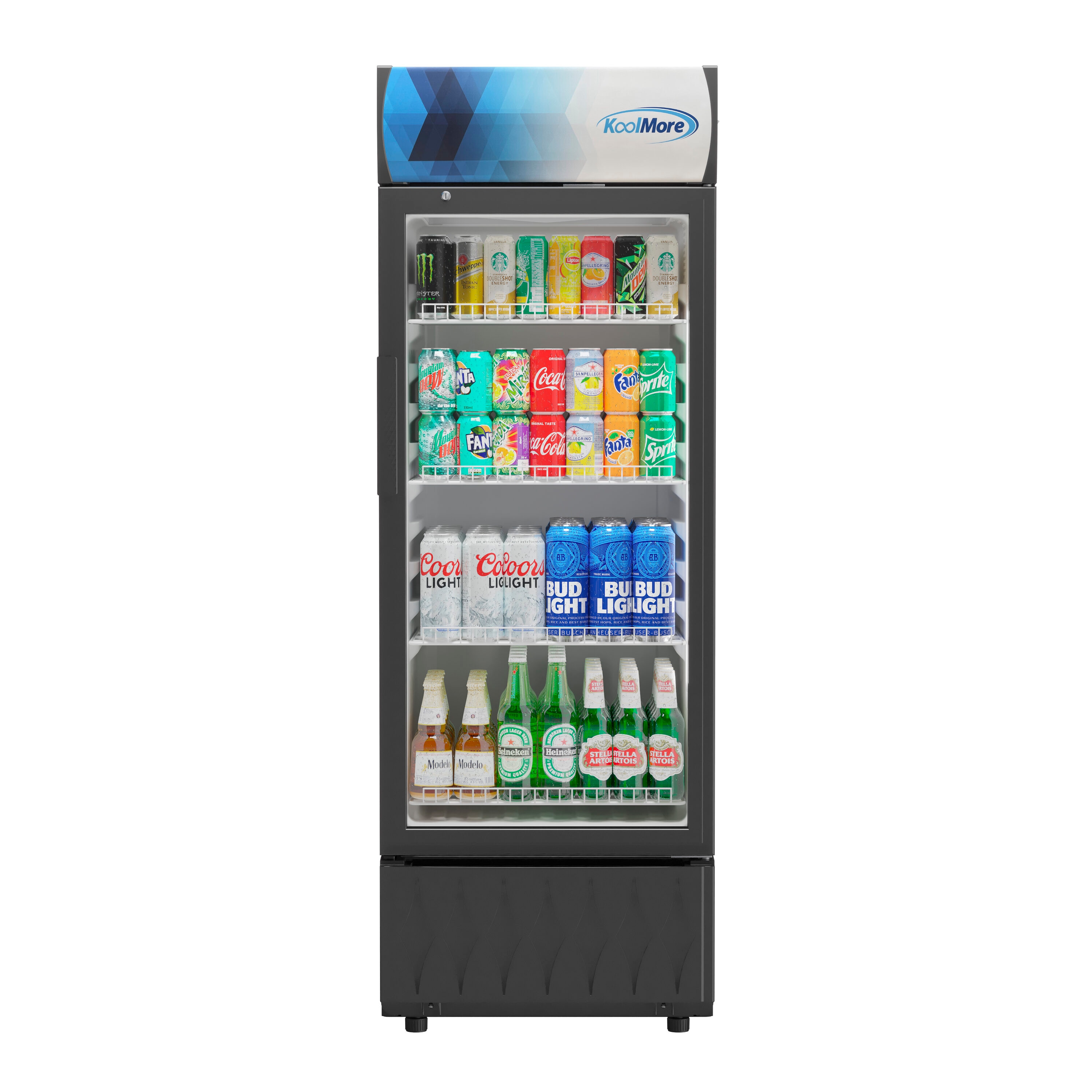KoolMore 22 in. One-Door Black Steel Indoor Beverage Refrigerator with Glass Door #M-9-1G