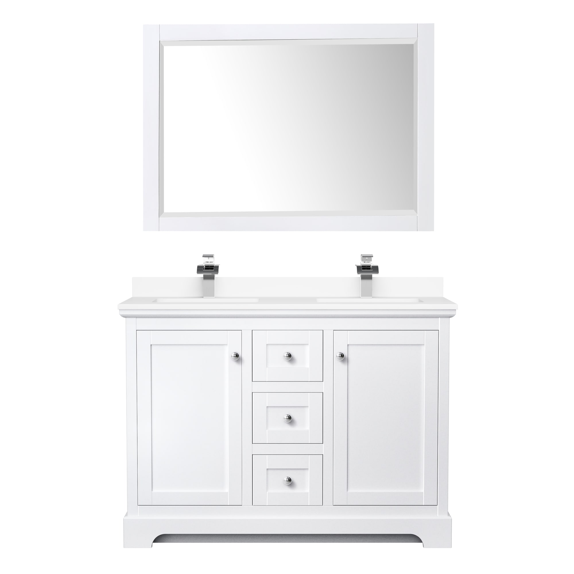 Wyndham Collection WCV232348DWHWCUNSM46 Bath-Vanity-Combo - View #2