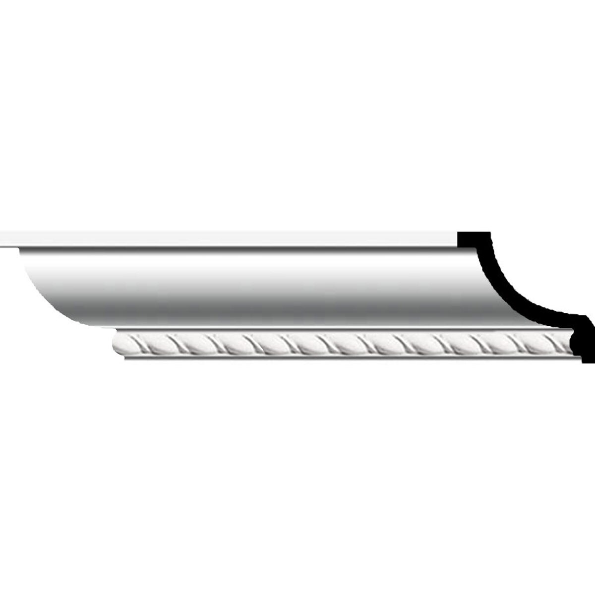 2 3/4"H x 2 3/4"P x 4"F x 94 1/2"L Valeriano Rope Crown Moulding