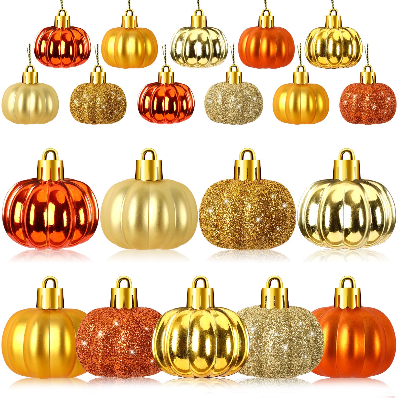 ZHLKING Fall Pumpkin Ornaments Glitter Pendant Rope Decorations