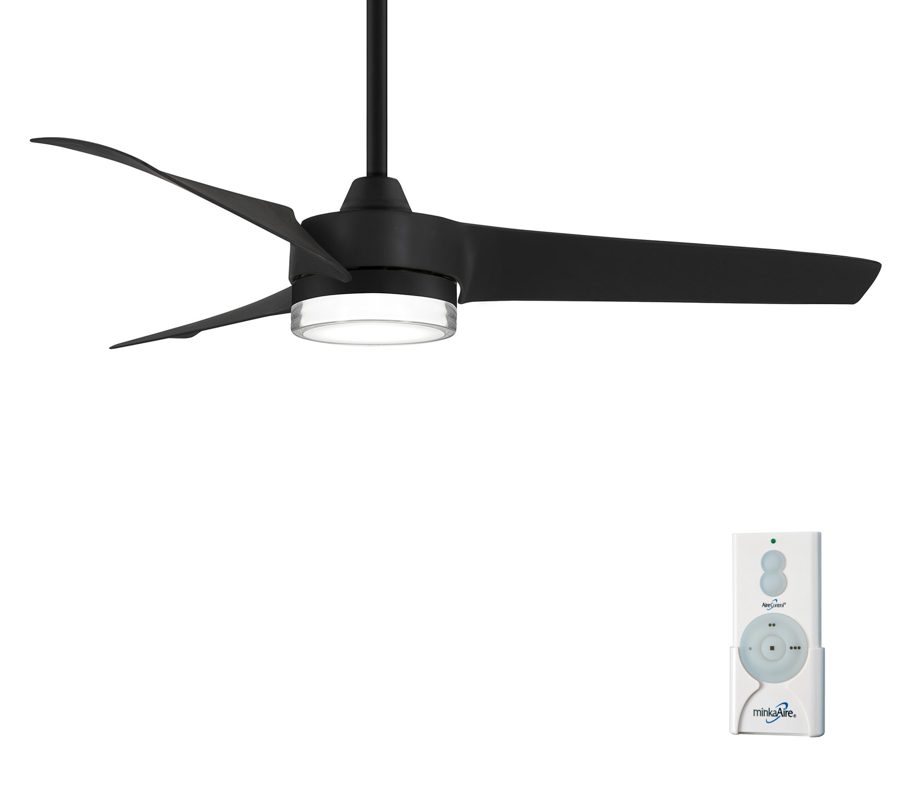 Minka Aire Veer 56-in Black Integrated LED Indoor Smart Ceiling Fan with Light and Remote (3-Blade) F692L-CL Sansujyuku sansujyuku.com