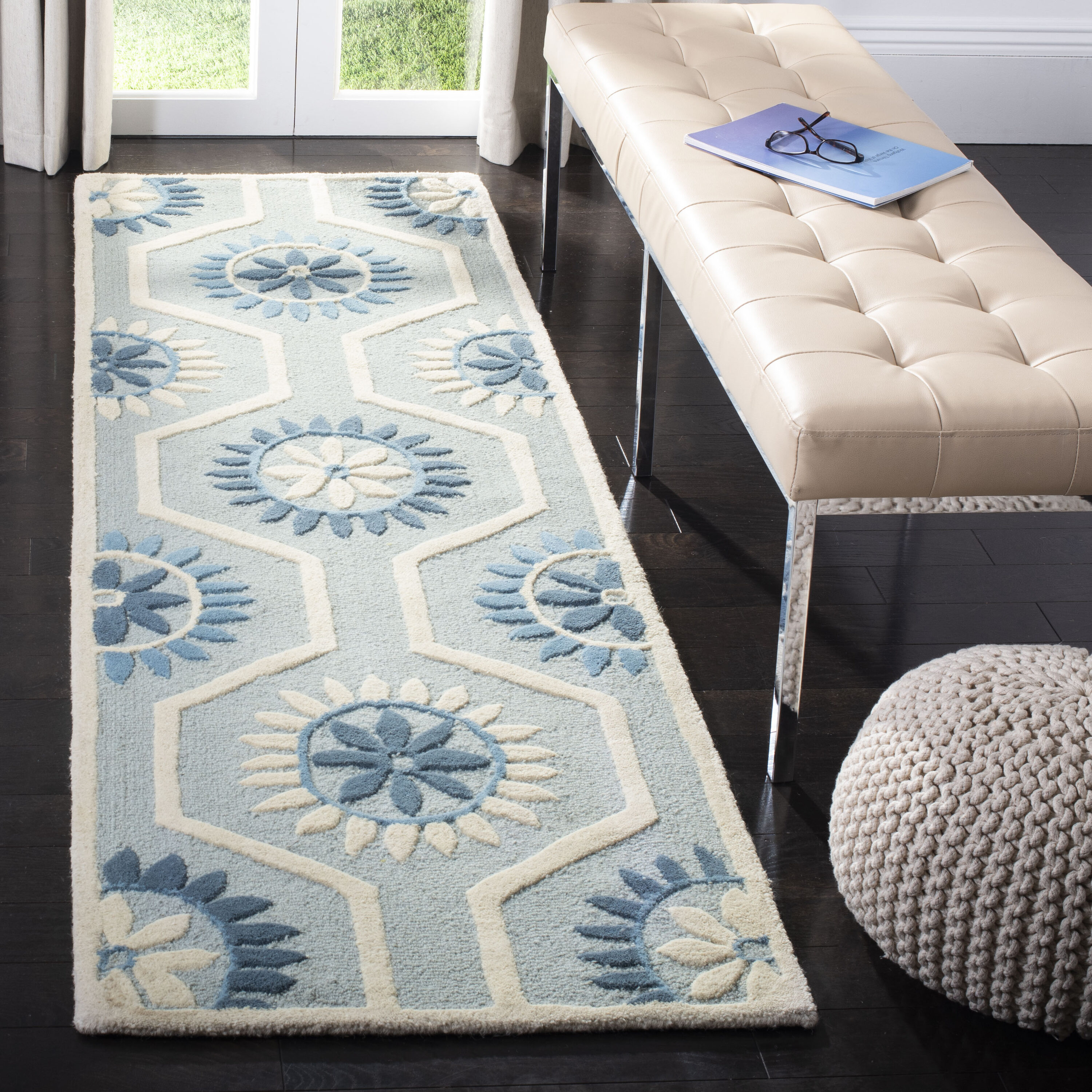  Cambridge 715 Blue/Ivory Contemporary 2ft-6in x 8ft Runner Rug