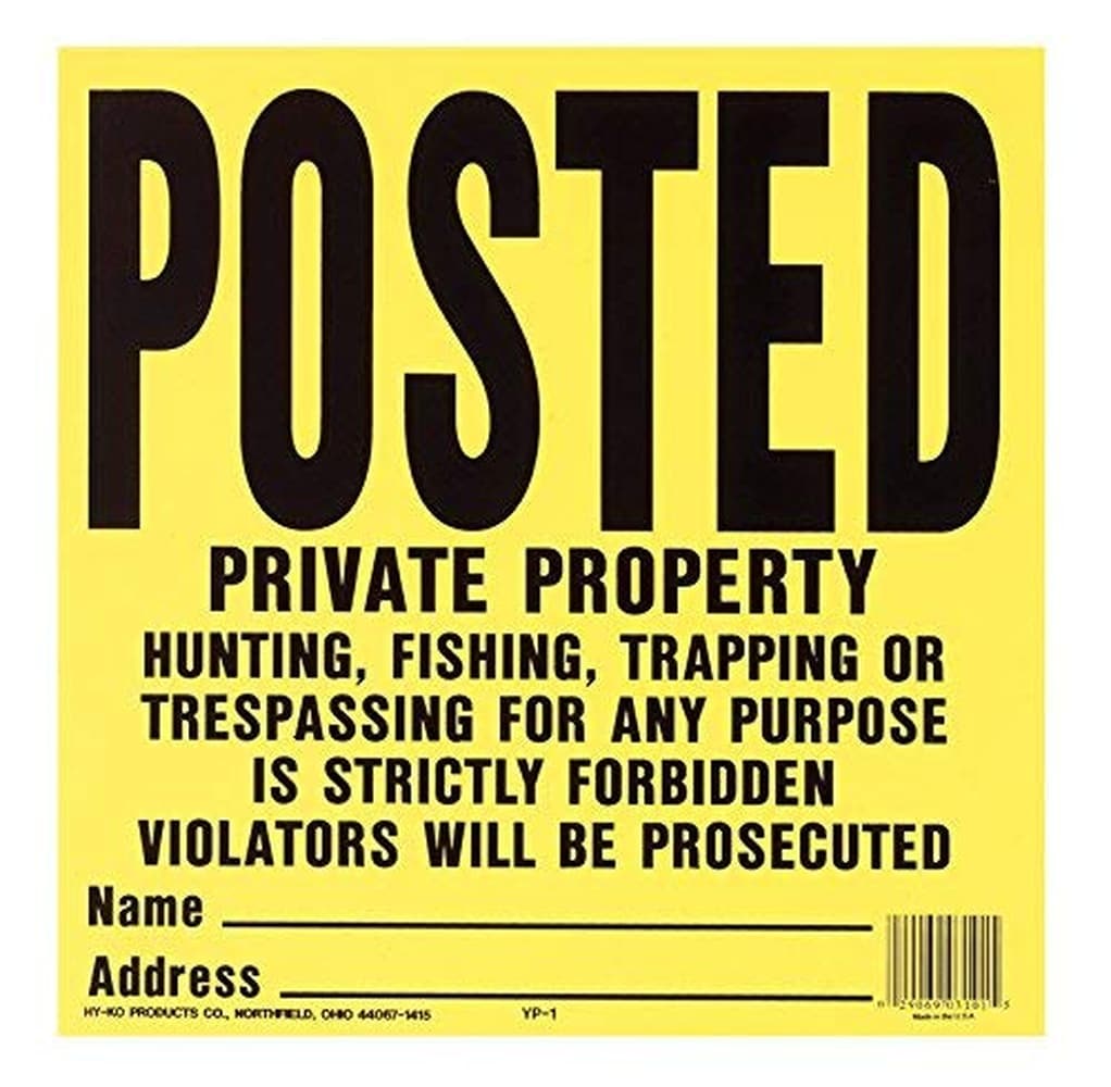 Hy-Ko Products Hy-Ko 11 in. x 11 in. Yellow Posted - Private Property Sign YP-1