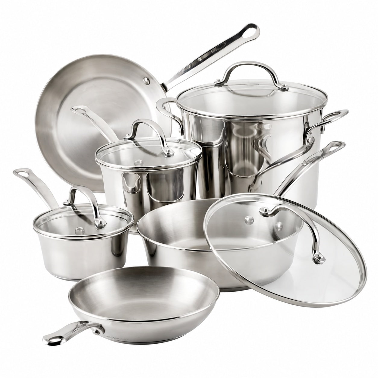 DHMHD Millennium Stainless Steel Pots and Pans Set 10-Piece Induction Cookware Set Silver durable home and garden accessory designed for #LDH0817X261