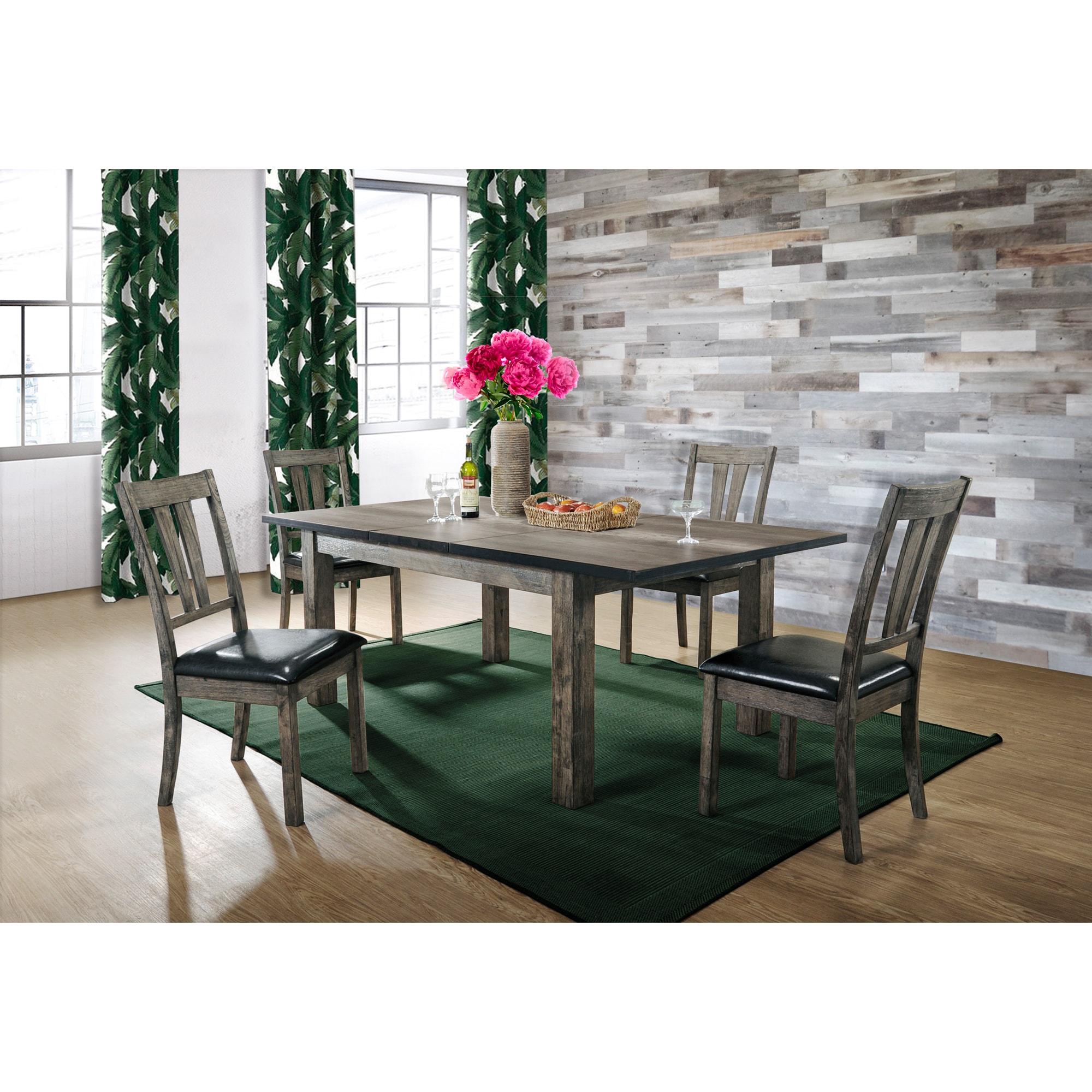 Picket House Furnishings Grayson Grey Oak Rustic Dining Room Set with