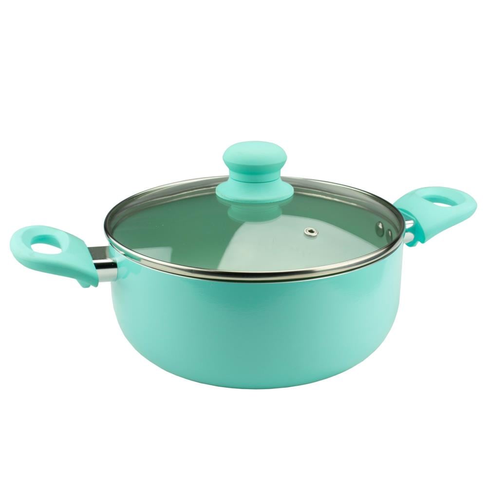 Aqua Blue Nonstick Aluminum 7-Piece Cookware Set