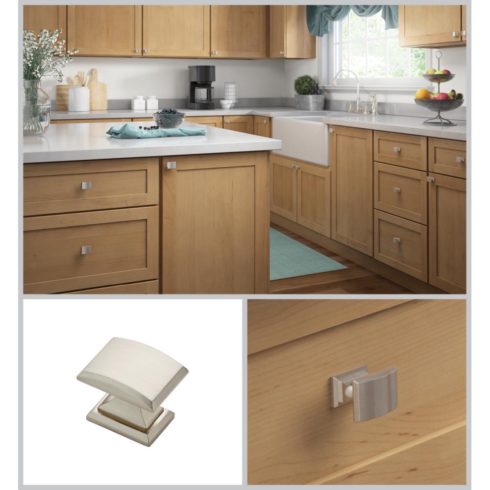 Brainerd Petite Floral 1-3/8-in Flat White and Satin Nickel Novelty  Traditional Cabinet Knob in the Cabinet Knobs department at