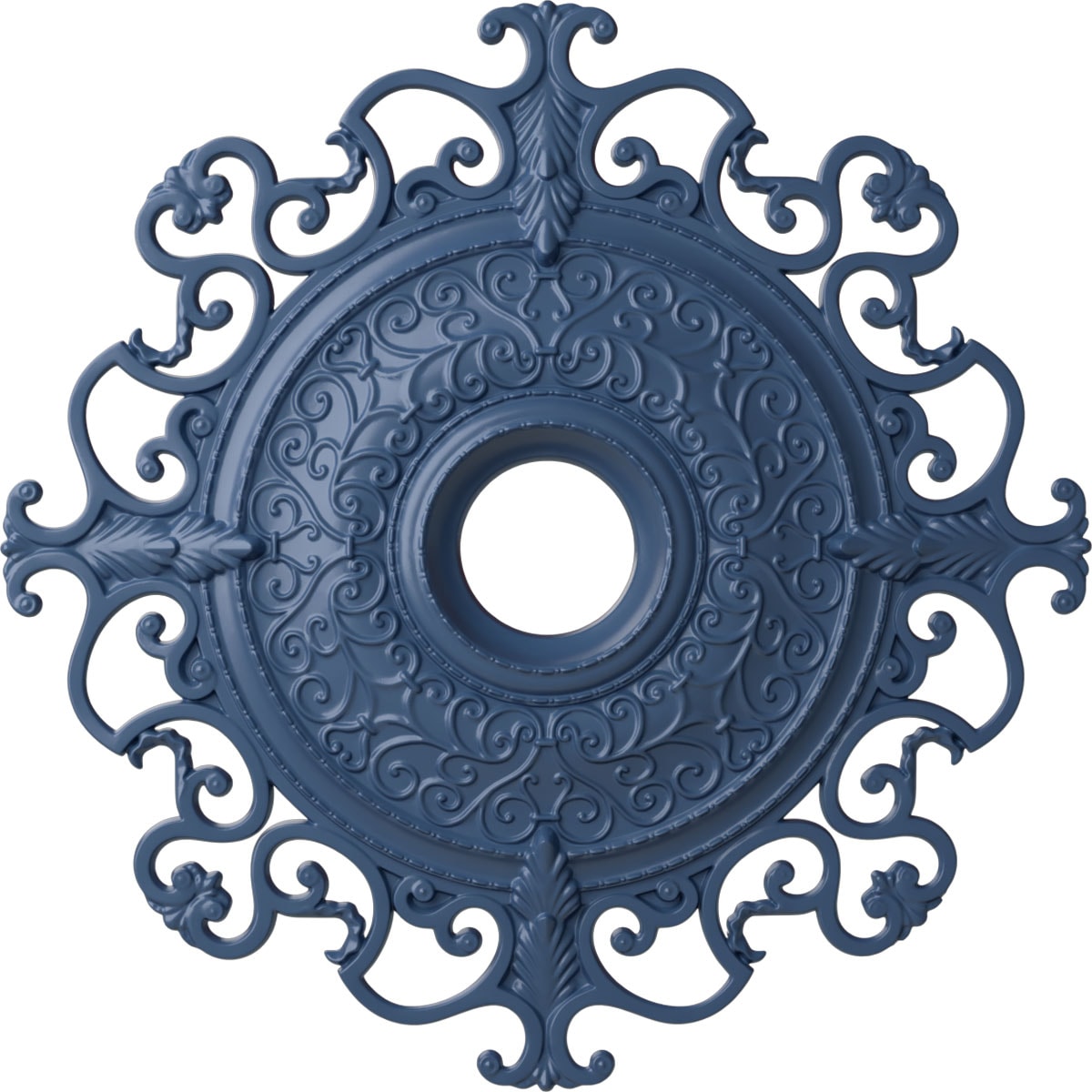 Ekena Millwork CM38OLAMF Orleans 38.375-in W x 38.375-in L Painted Americana Polyurethane Whole Ceiling Medallion