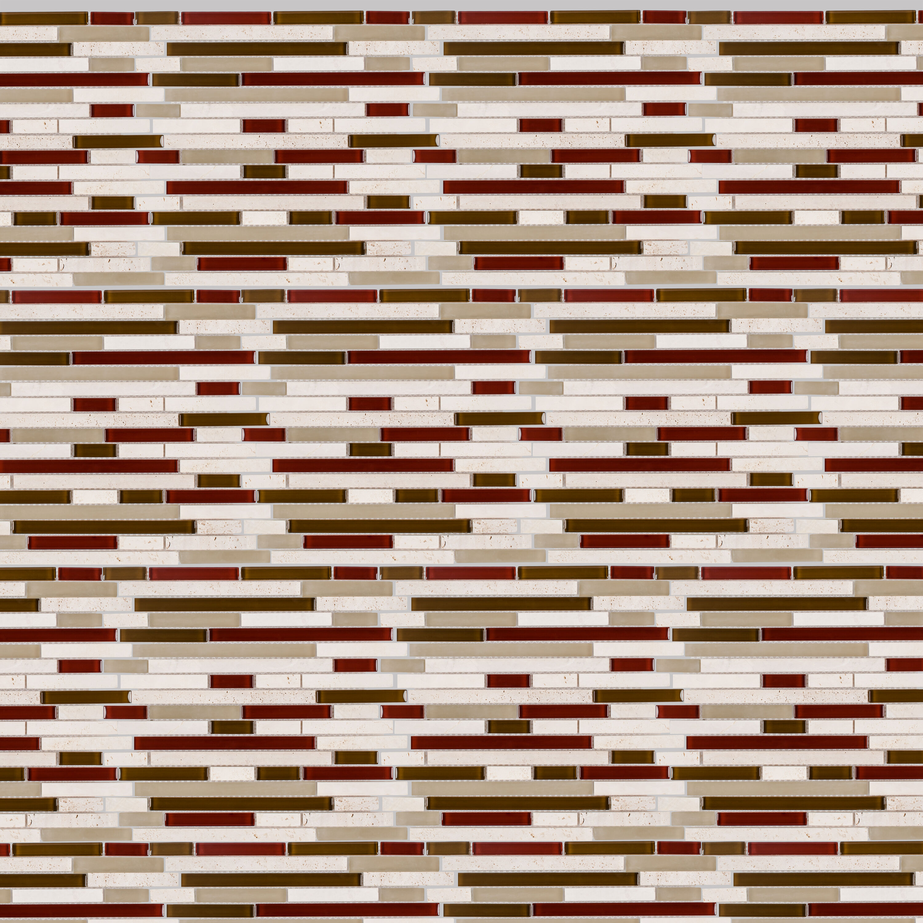 Elida Ceramica LW230131002 Orchid Brick 12-in x 12-in Multi-finish Glass/Stone Linear Mosaic Wall Tile (8.721-sq. ft/ Carton)