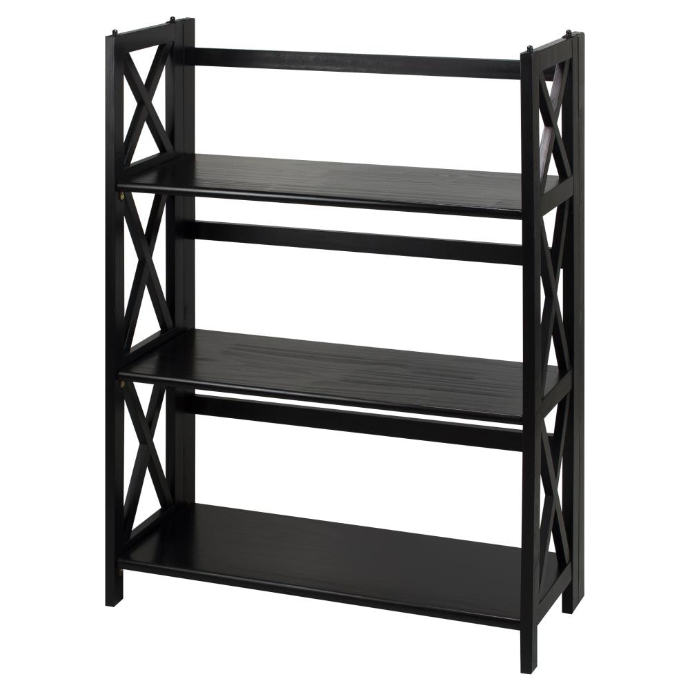 Casual Home Montego Black Wood 3 Shelf, White 3 Shelf Bookcase Ikea