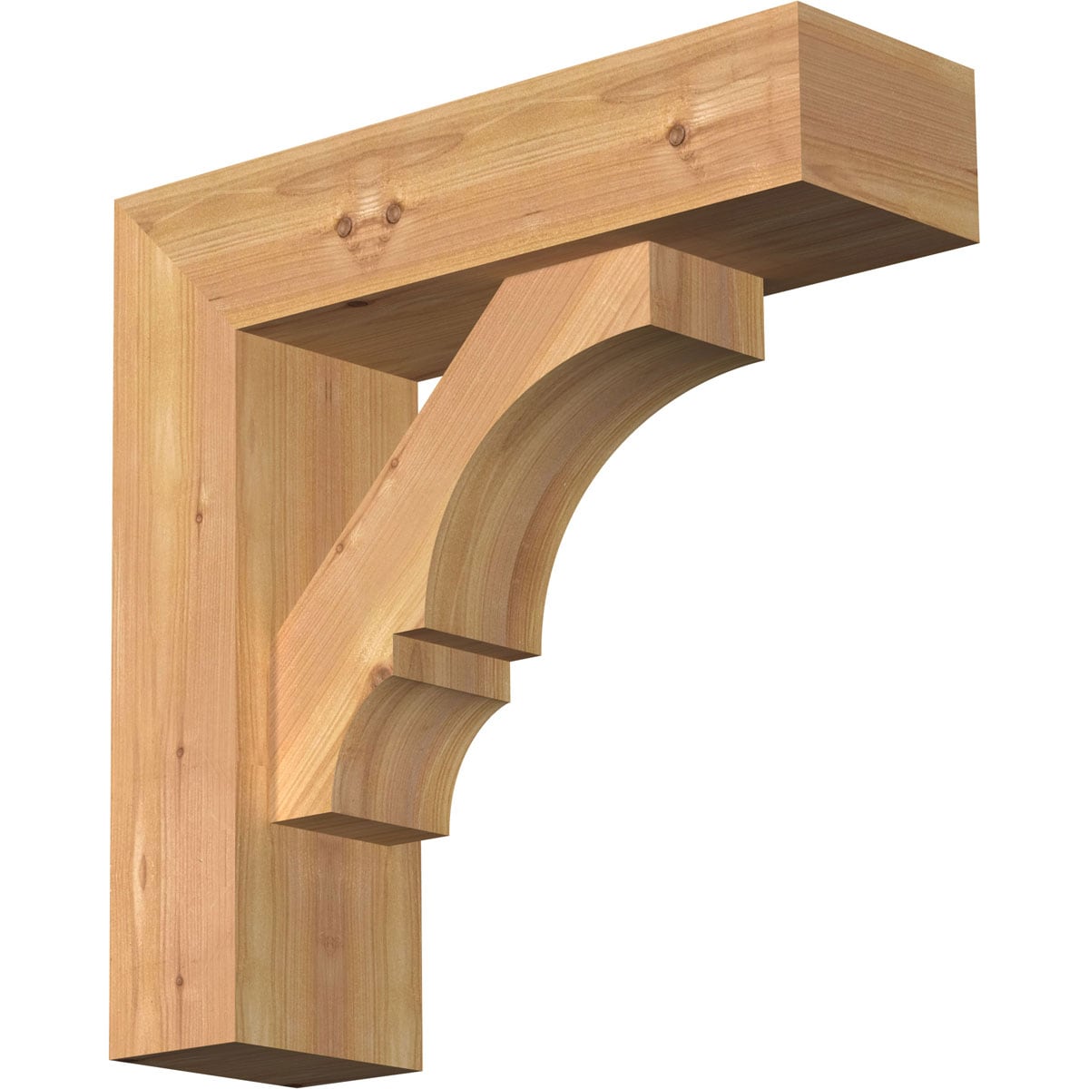 Ekena Millwork 1461934 Balboa Block Smooth Bracket with Offset Brace 5-1/2-in x 18-in x 18-in Western red cedar Brown Wood Standard bracket