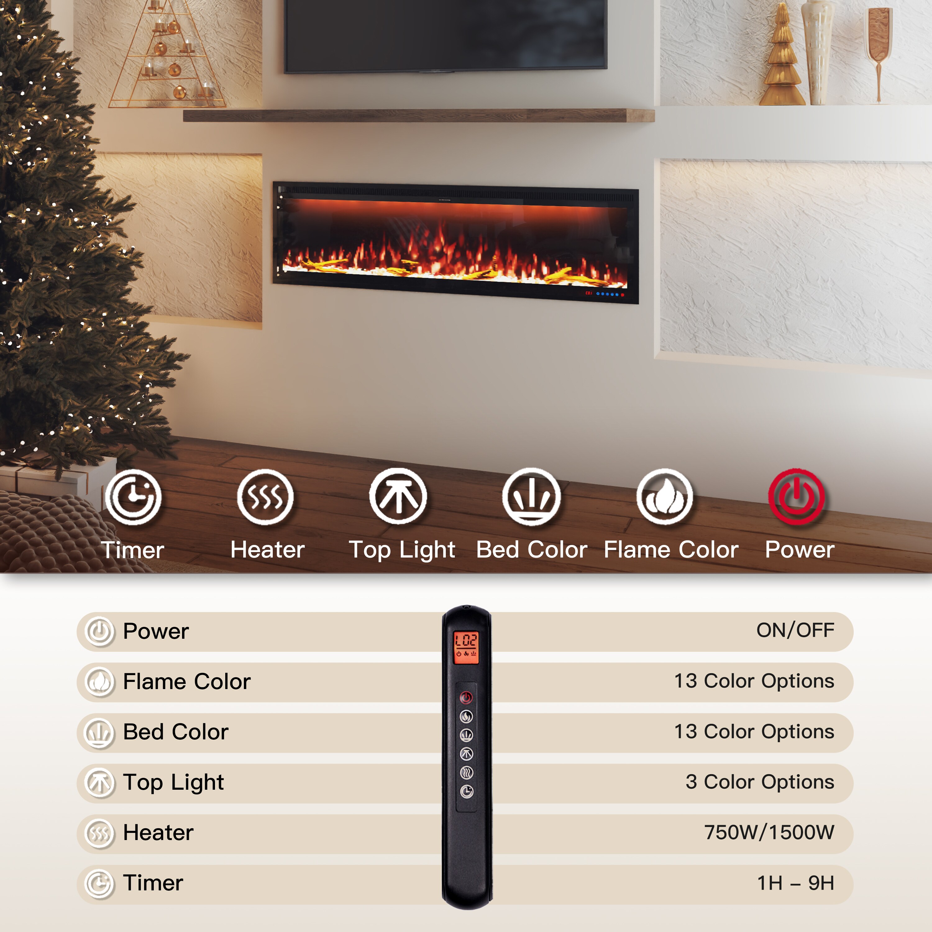Mondawe MO-WE89430 Electric-Fireplaces - View #7