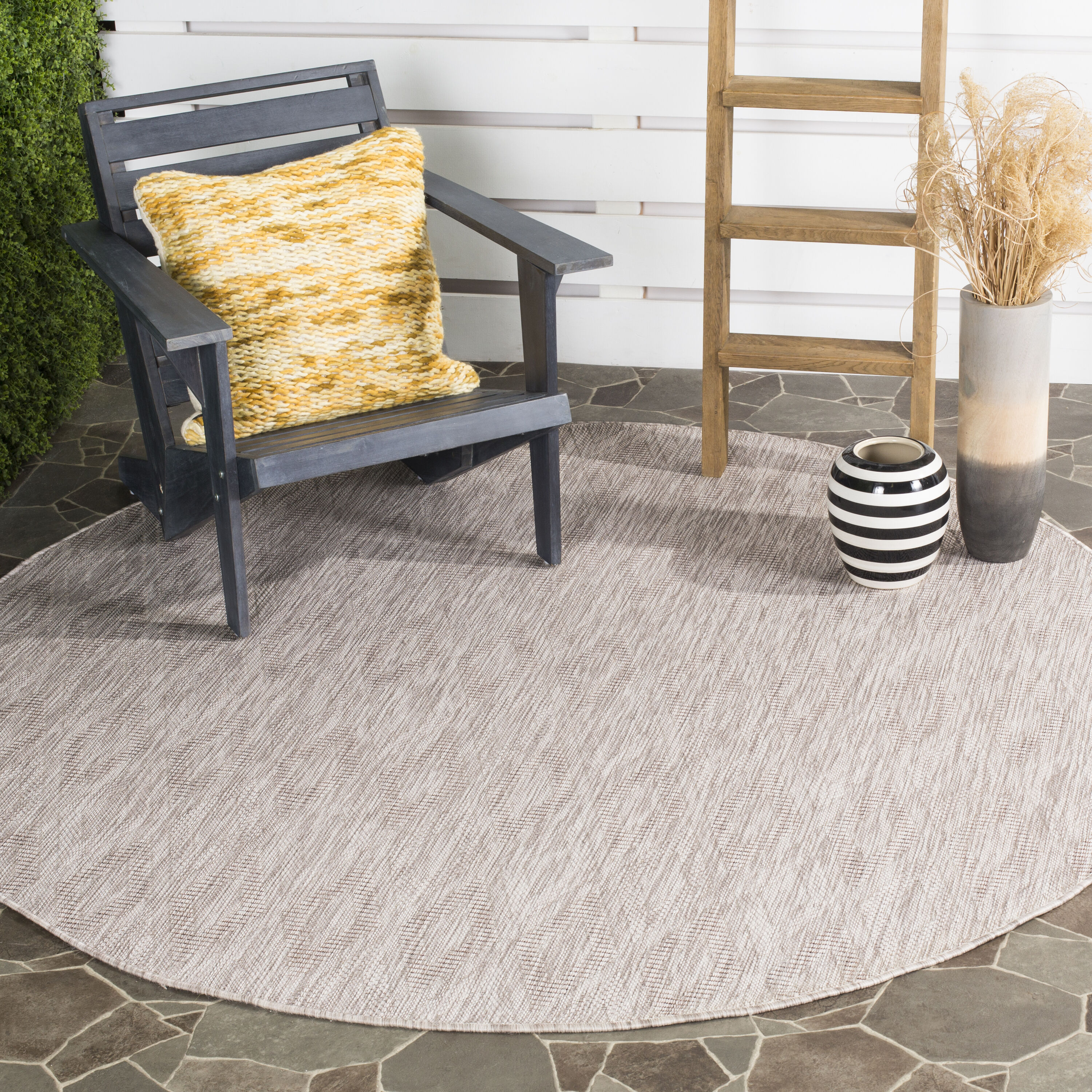 Safavieh CY8522-36311-7R Courtyard Freeport 7 x 7 (ft) Loomed Polypropylene Beige/Beige Round Indoor/Outdoor Abstract Area rug