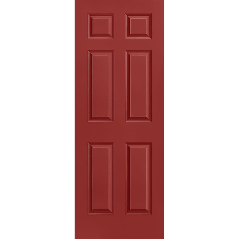 Masonite 1317303 Traditional 30-in x 80-in Barn Red 6-panel Smooth Solid core Prefinished Molded composite Slab Door