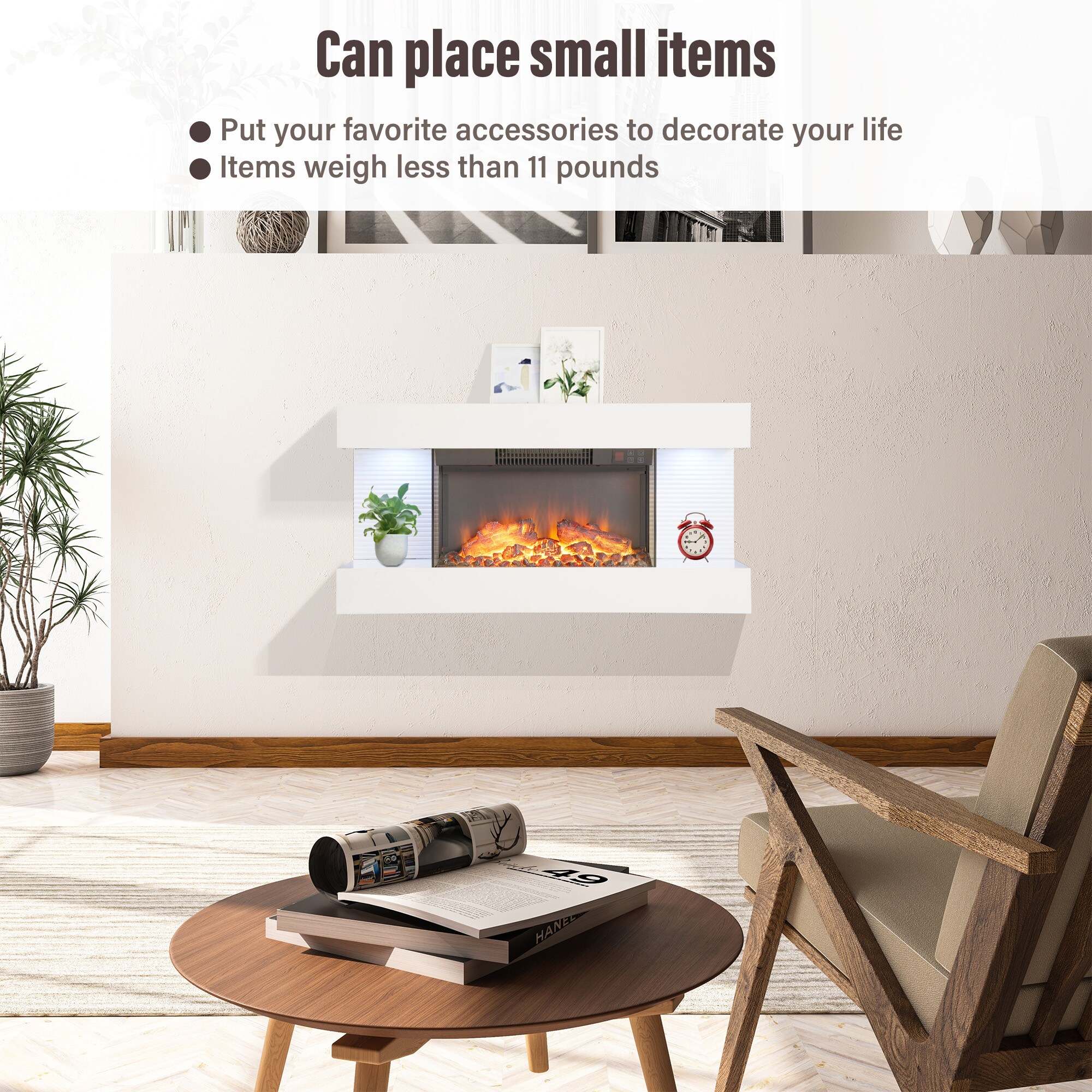 Clihome CL-TV01-WH Electric-Fireplaces - View #9