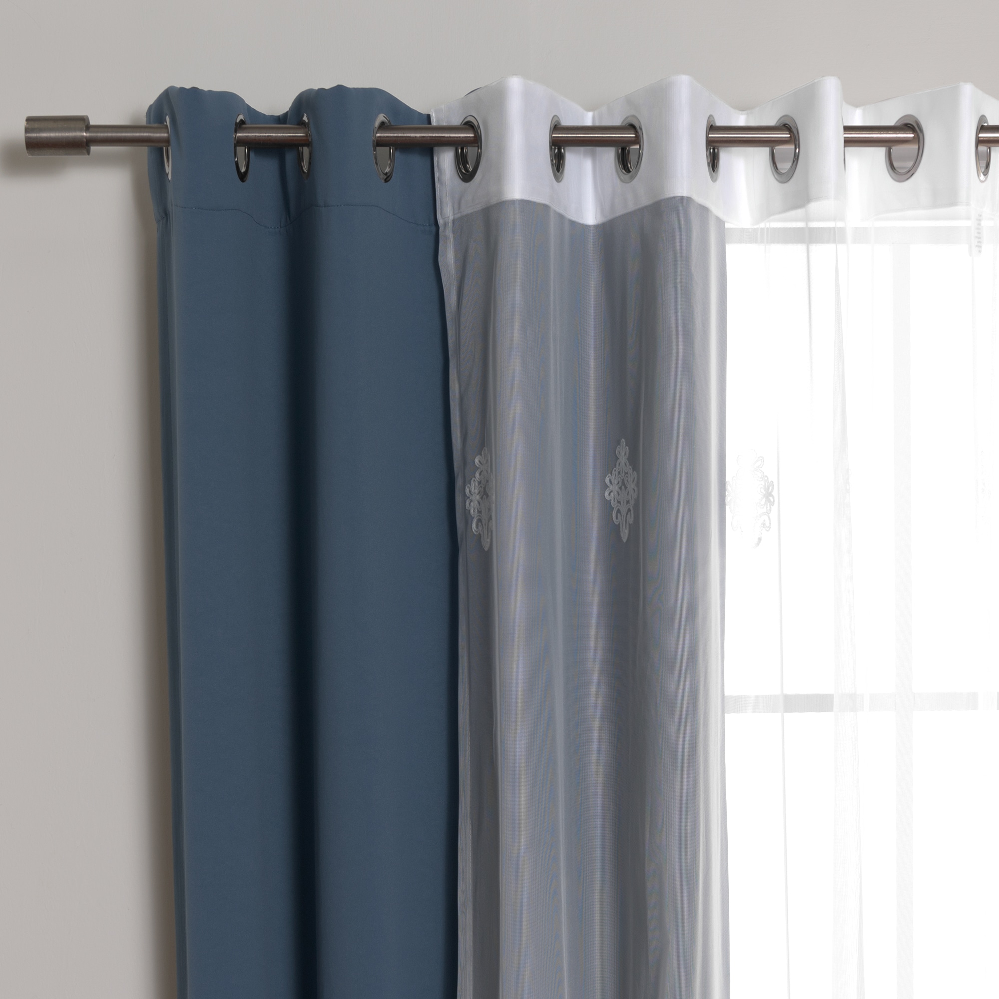 Best Home Fashion MM-DAMAS-96-INDIGO curtains - View #2
