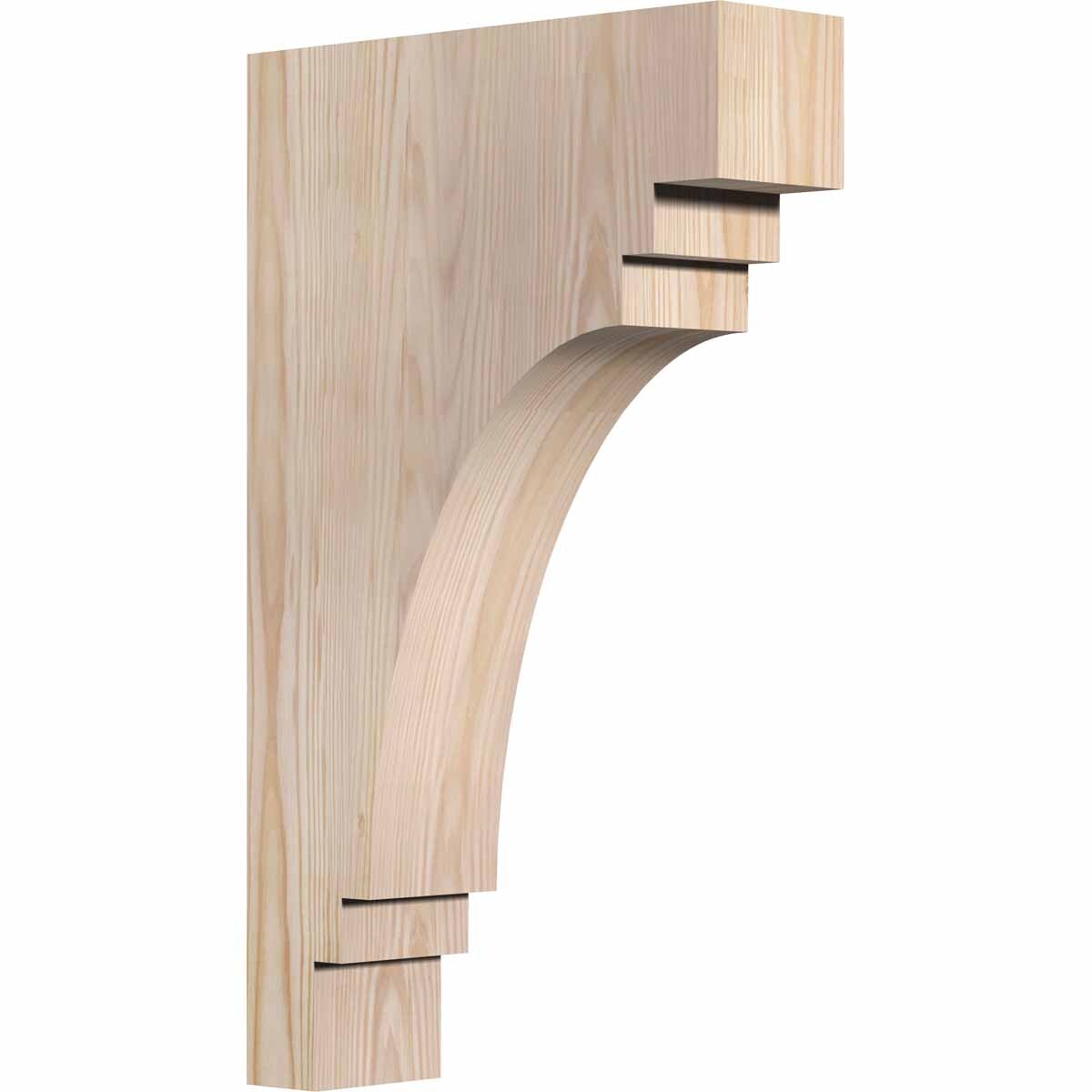 Ekena Millwork COR04X12X20PEC00SDF 3.5-in x 12-in x 20-in Pescadero Unfinished Douglas fir Wood Paintable/Stainable Corbel