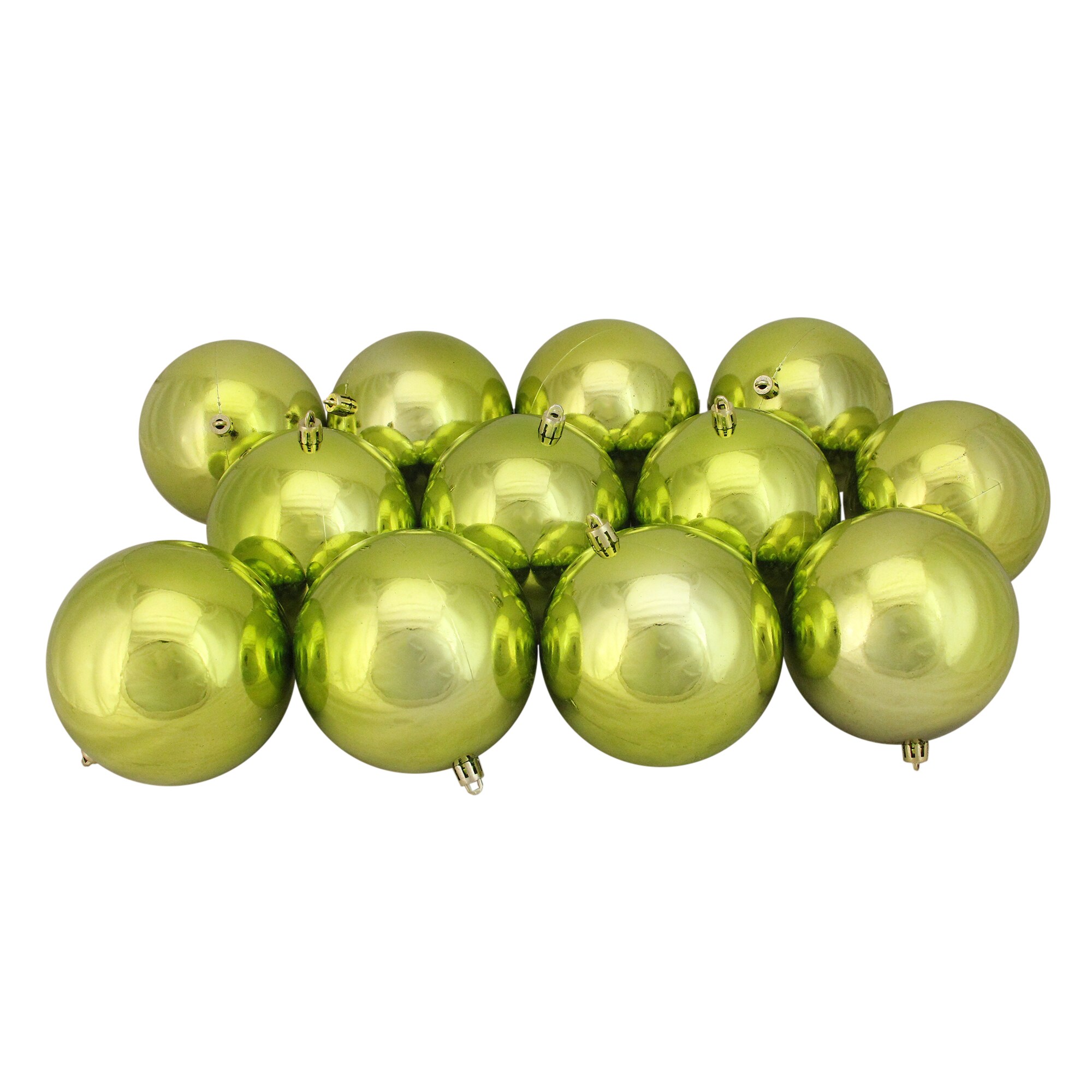 Northlight 31755226 12 -Pack Green Ball Standard Indoor Ornament set Shatterproof