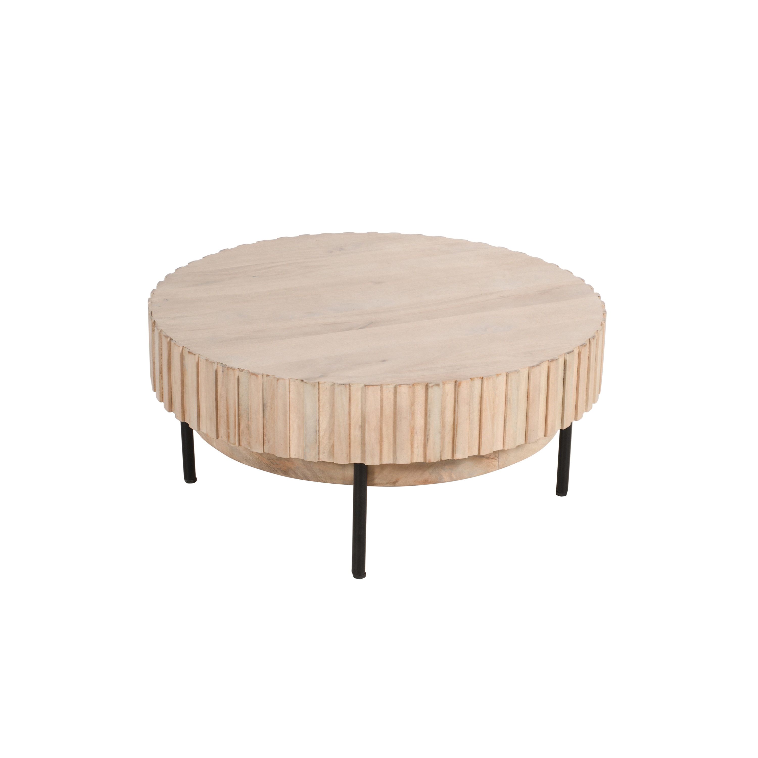 Benzara UPT-293347 Modern Round Wood 36-in W x 16-in H Coffee Table