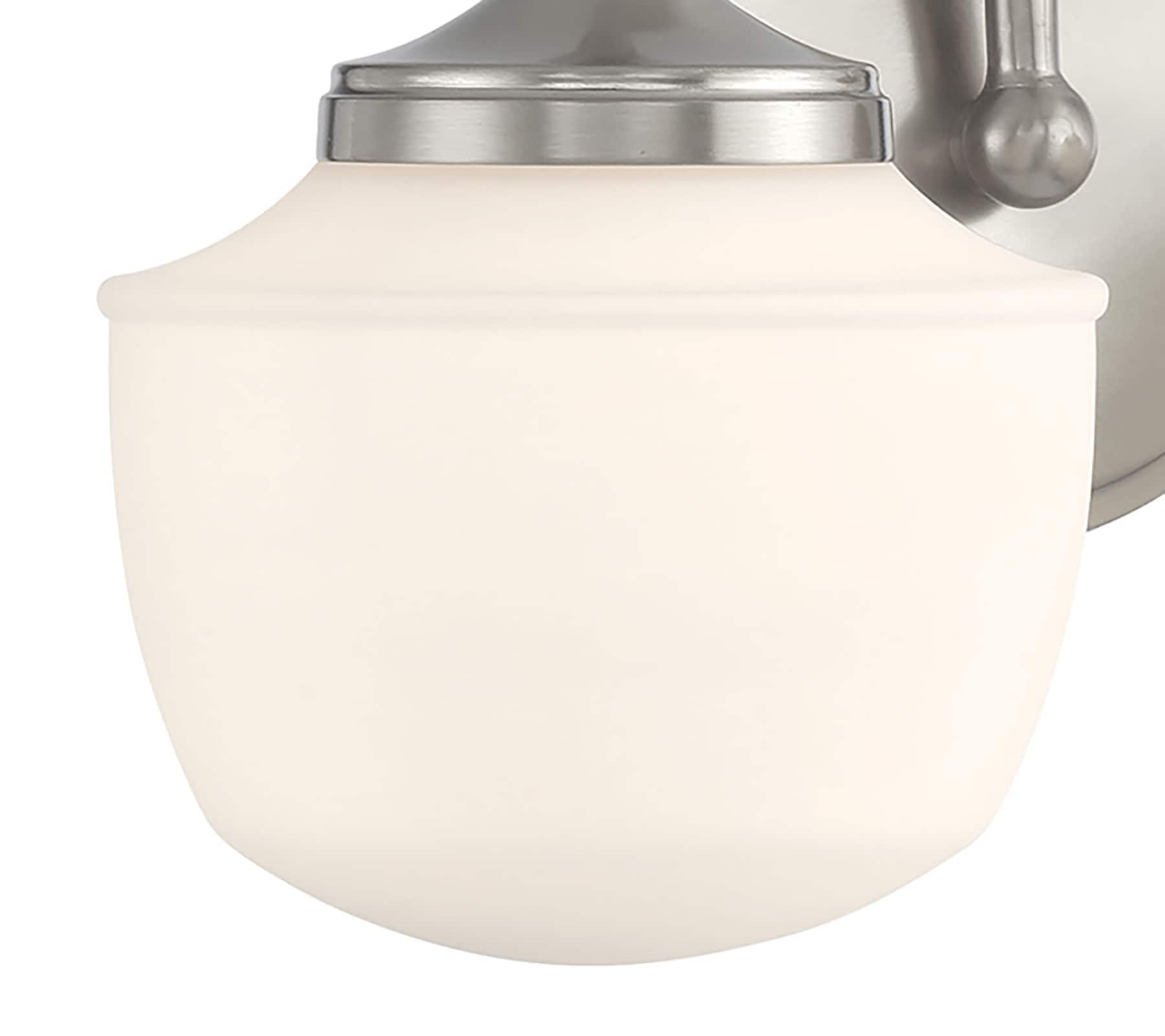 Cornwell Brushed Nickel and Opal Glass 2-Light Bath Vanity