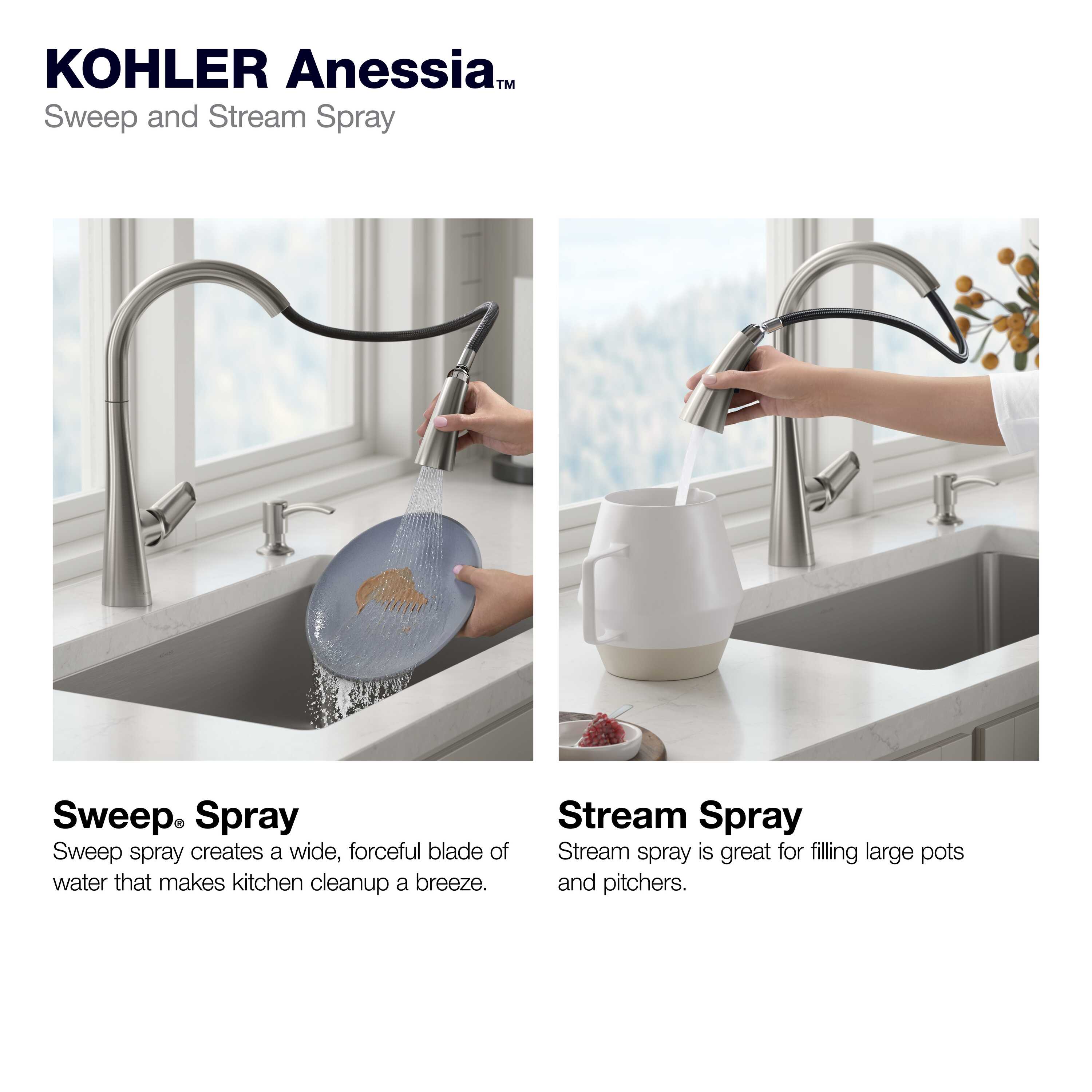 KOHLER Anessia Vibrant Stainless Single Handle Pull-down Kitchen