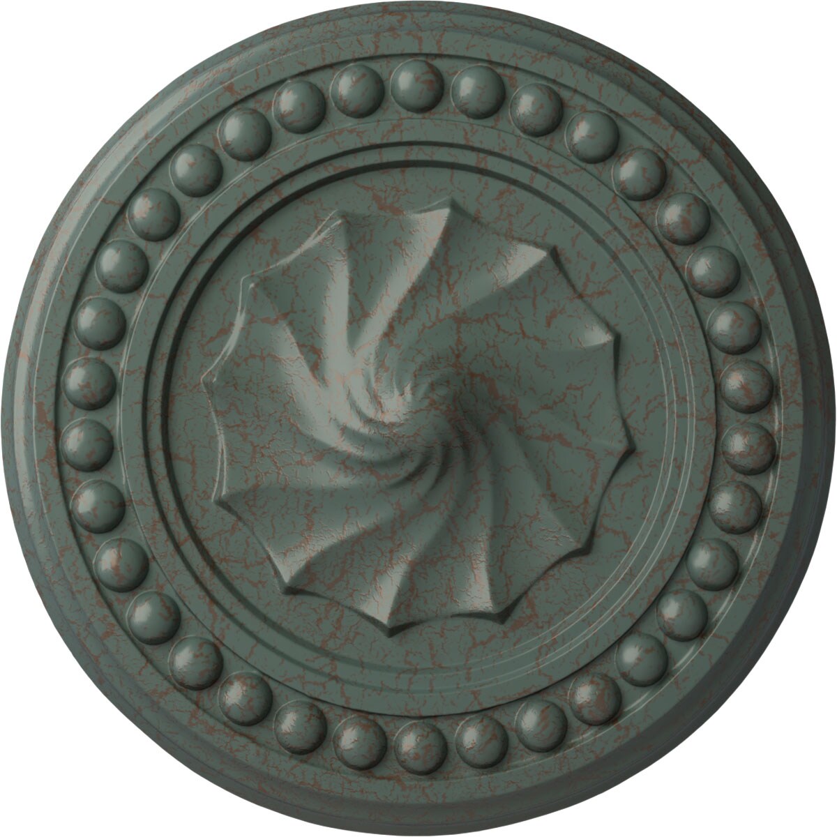 Ekena Millwork CM15FOCBC Foster Shell 15.75-in W x 15.75-in L Painted Cloud Burst Crackle Polyurethane Whole Ceiling Medallion