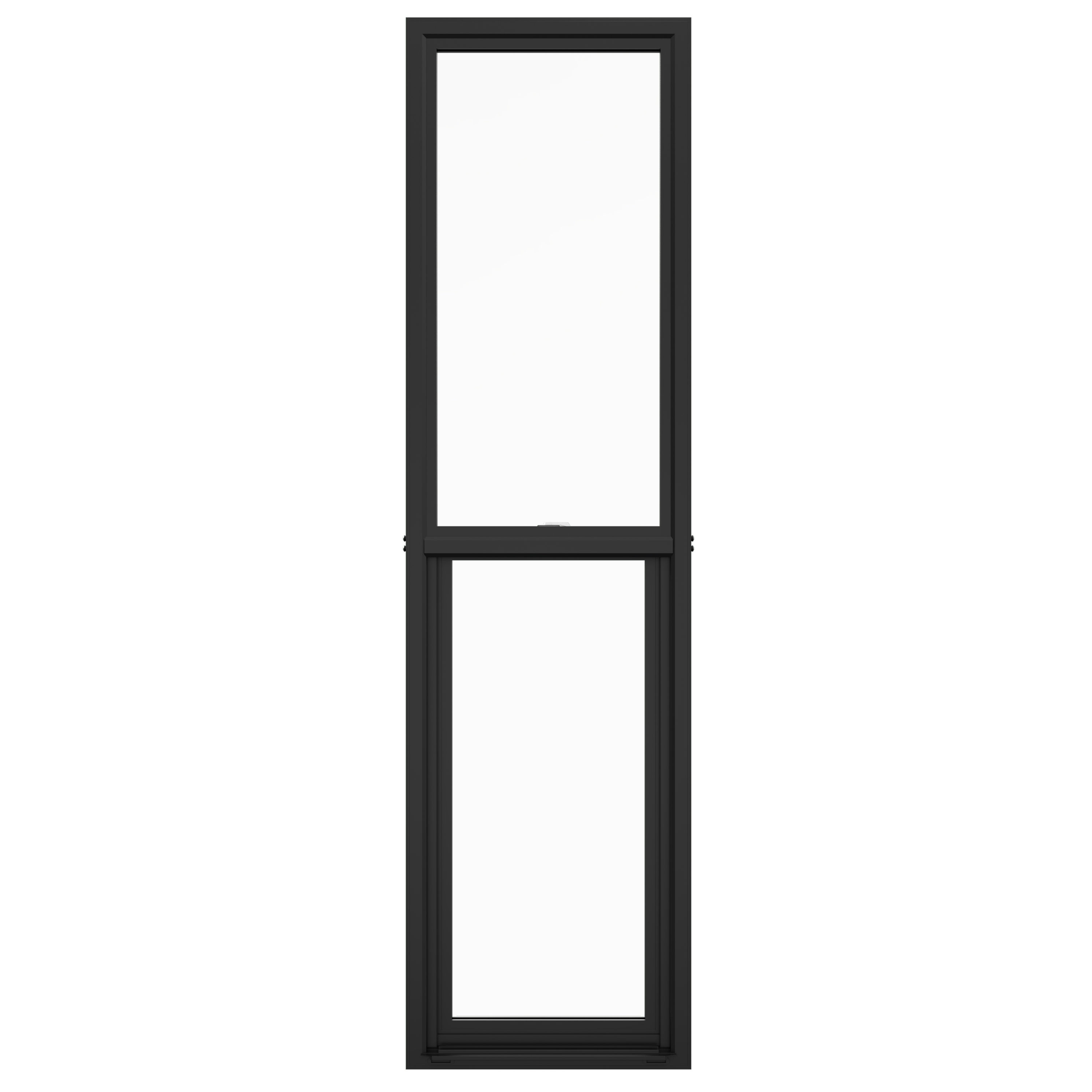JELD-WEN LOWOLJW242200003 FiniShield V-4500 17-1/2-in x 48-1/2-in Black Exterior Vinyl New construction Single Hung Window Low-E argon Double Pane Glass (Full Screen Included)