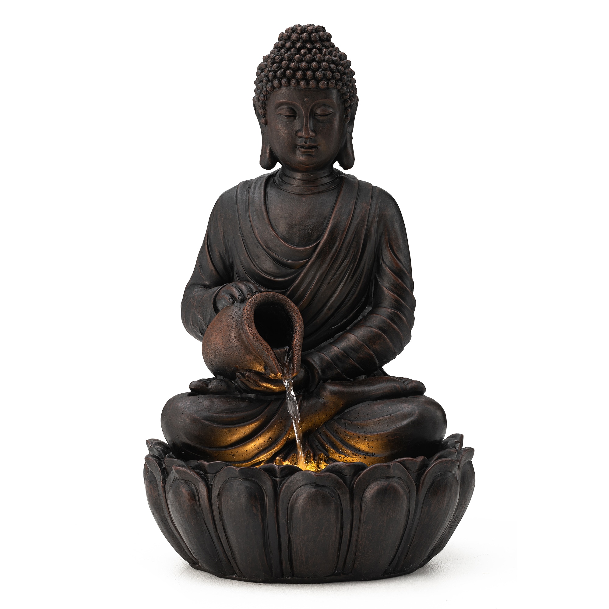 Glitzhome 2007300104 20.5-in H Resin Electric Powered Outdoor Fountain Statue Pump Included