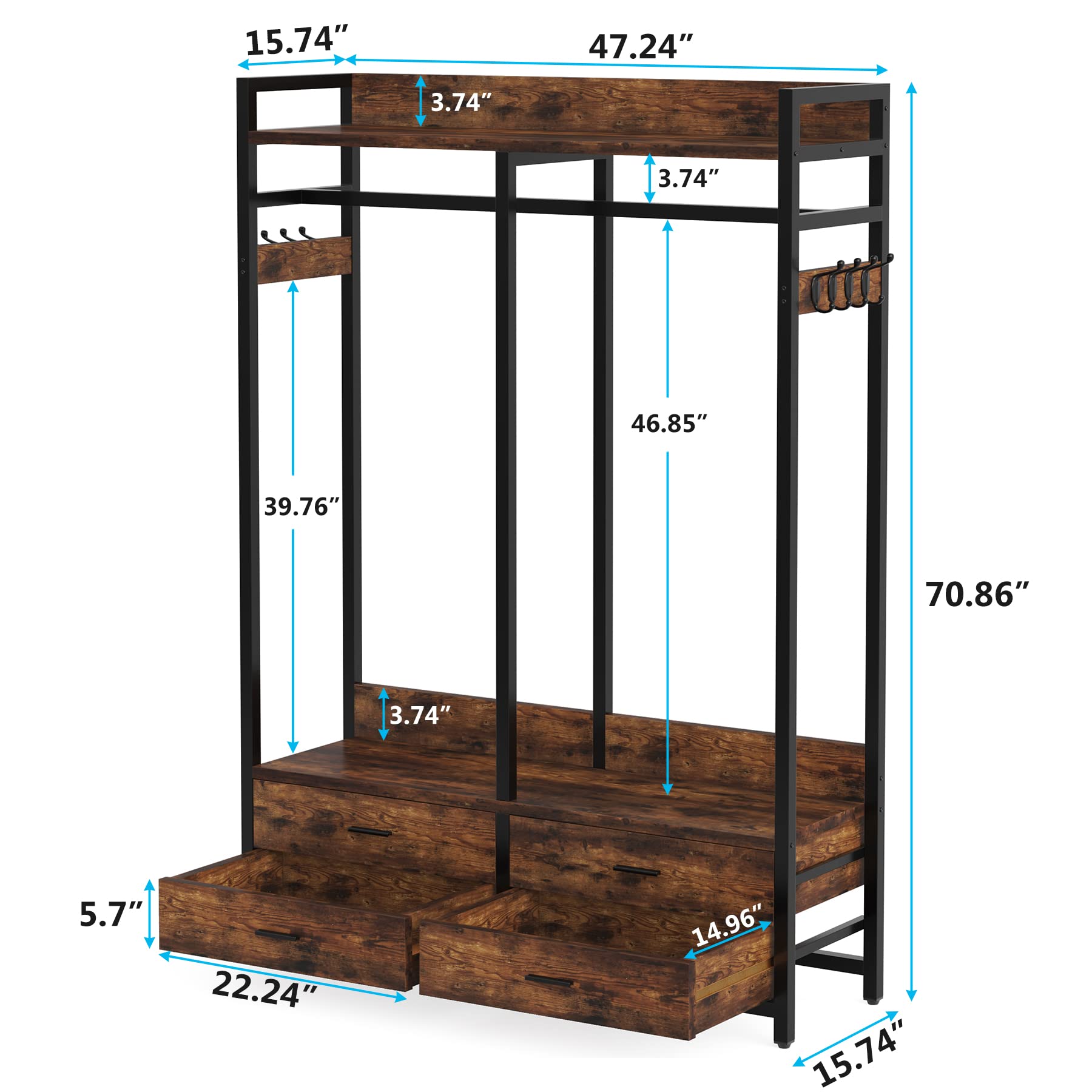Tribesigns HOGA-F1630 Wood-Closet-Kits - View #3