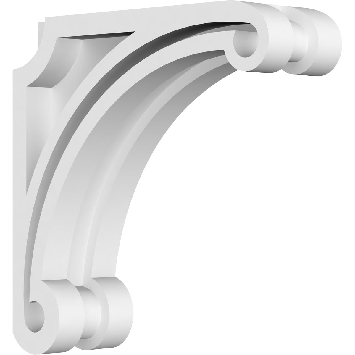 Ekena Millwork CORP01X06X06AH 1.875-in x 6-in x 6-in Arch Unfinished White PVC Paintable Corbel