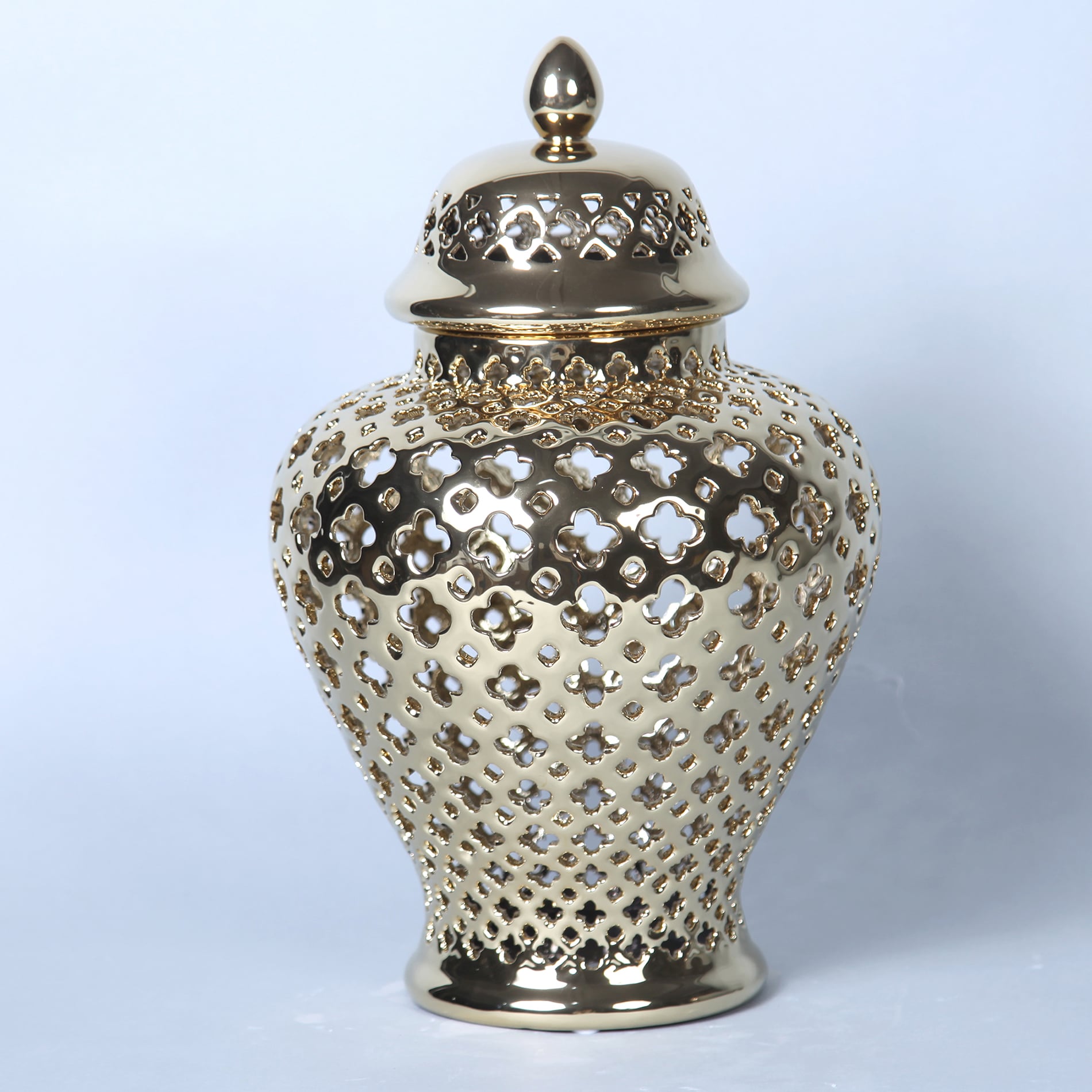 Amazing Rugs FSCA-609179G Gold Ceramic Modern Vase