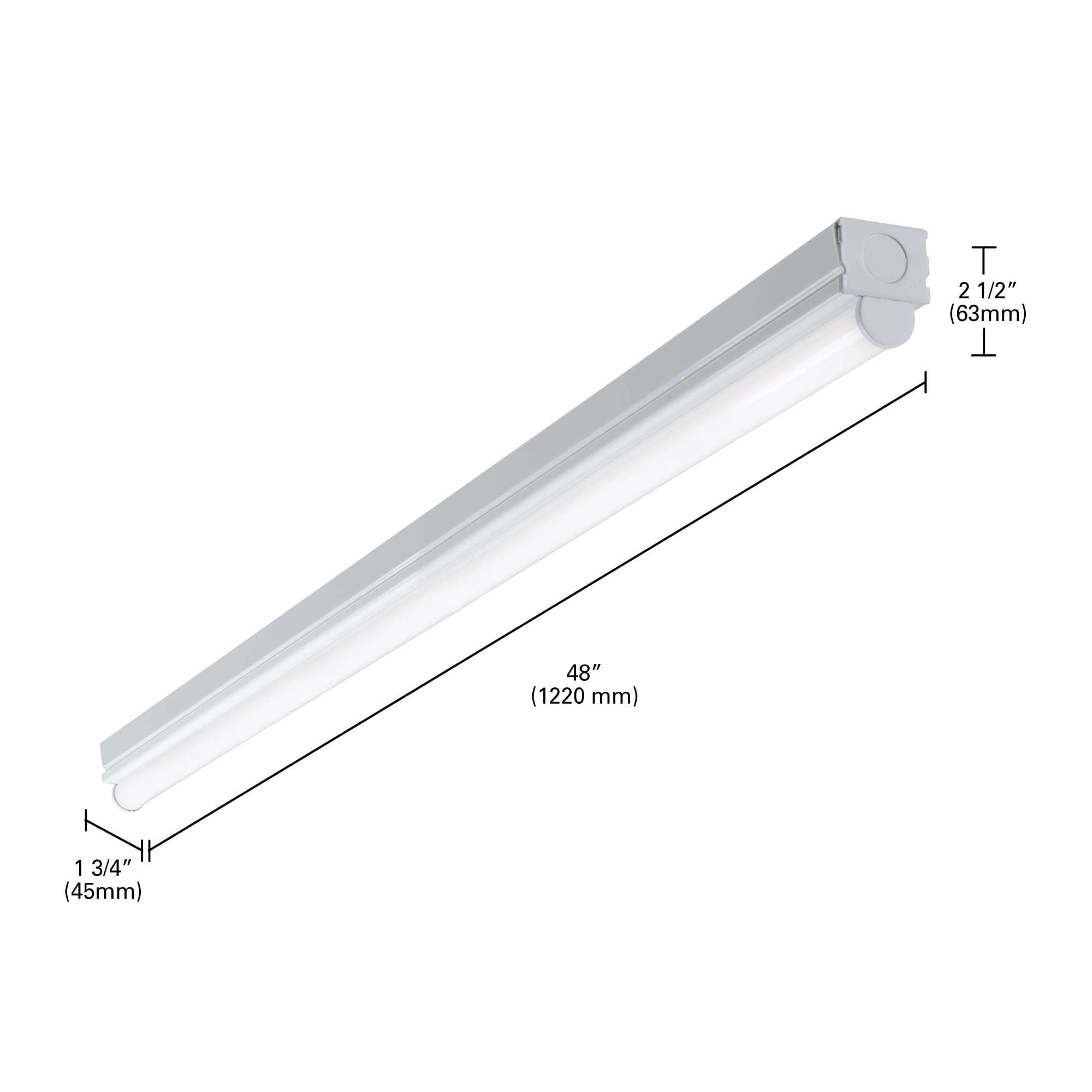 Metalux 48-Inch White LED Strip Light with Powder-Coated Finish