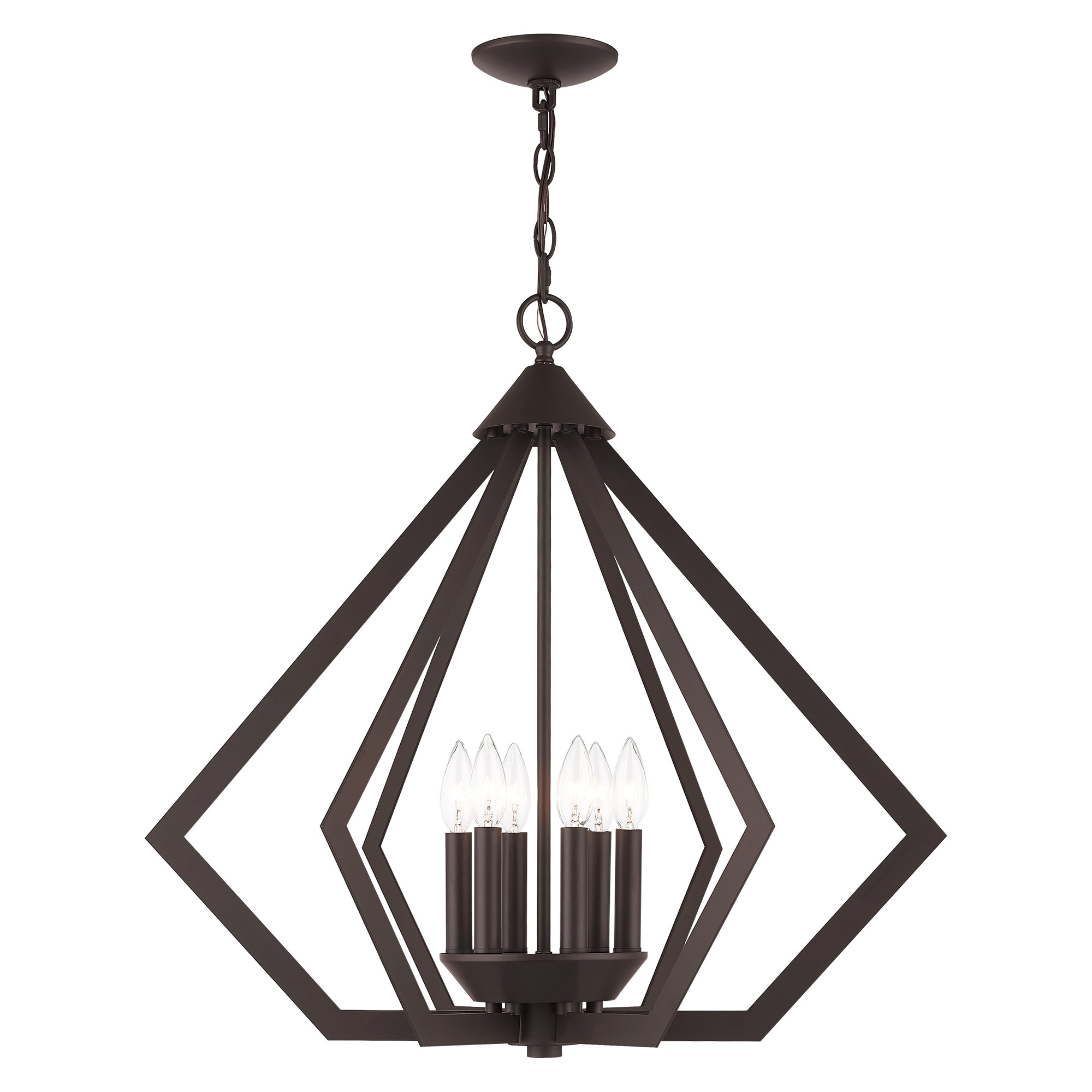 Livex Lighting 40926-07 Prism 6 -Light Matte Bronze Modern/contemporary For Use in Bathrooms, Bedrooms, Dining Rooms, Foyers, Kitchens, Living Rooms Chandelier