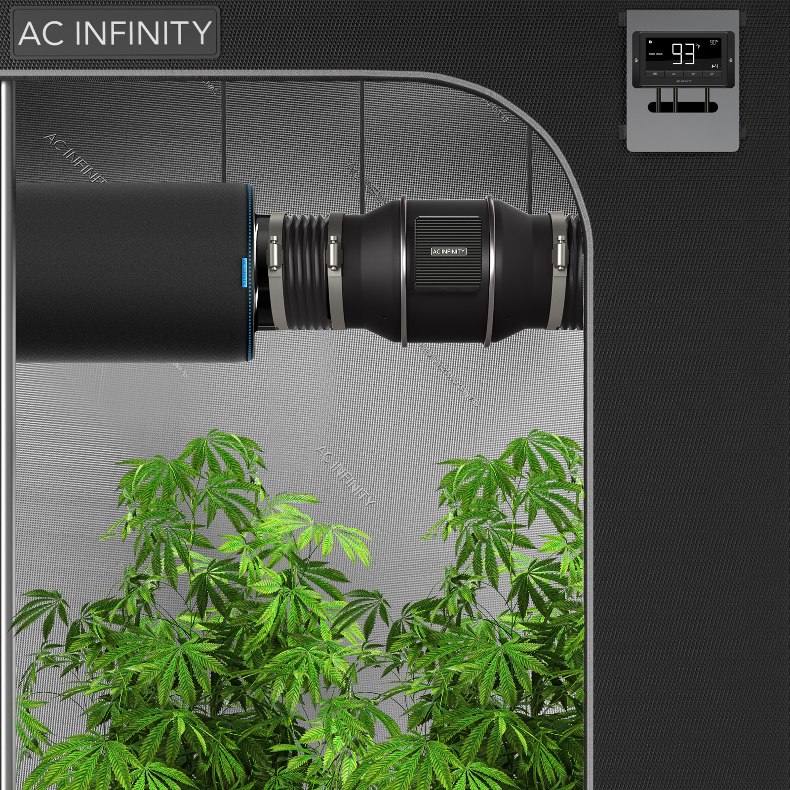 AC Infinity Cloudline S8 Quiet 8 in. Inline Duct Fan Speed Controller  Heating Cooling Booster Hydroponics Grow Tents Ventilation AI-CLS8 - The  Home Depot
